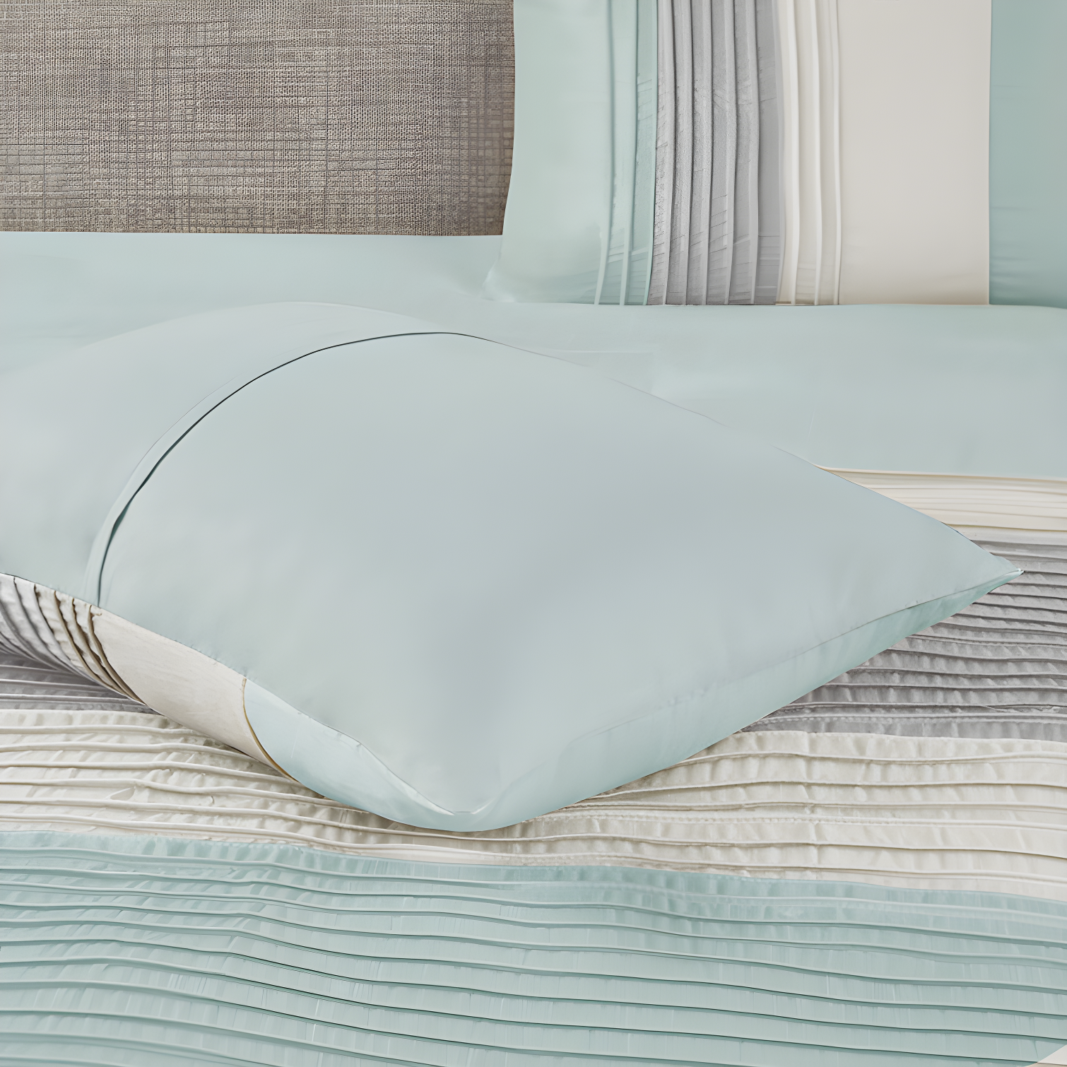 Madison Park Amherst 7 Piece Striped and Pleated Comforter Set
