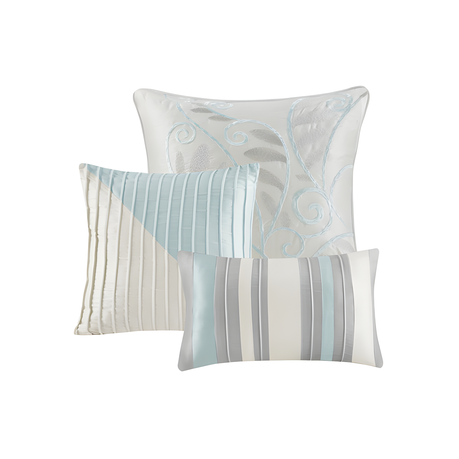 Madison Park Amherst 7 Piece Striped and Pleated Comforter Set