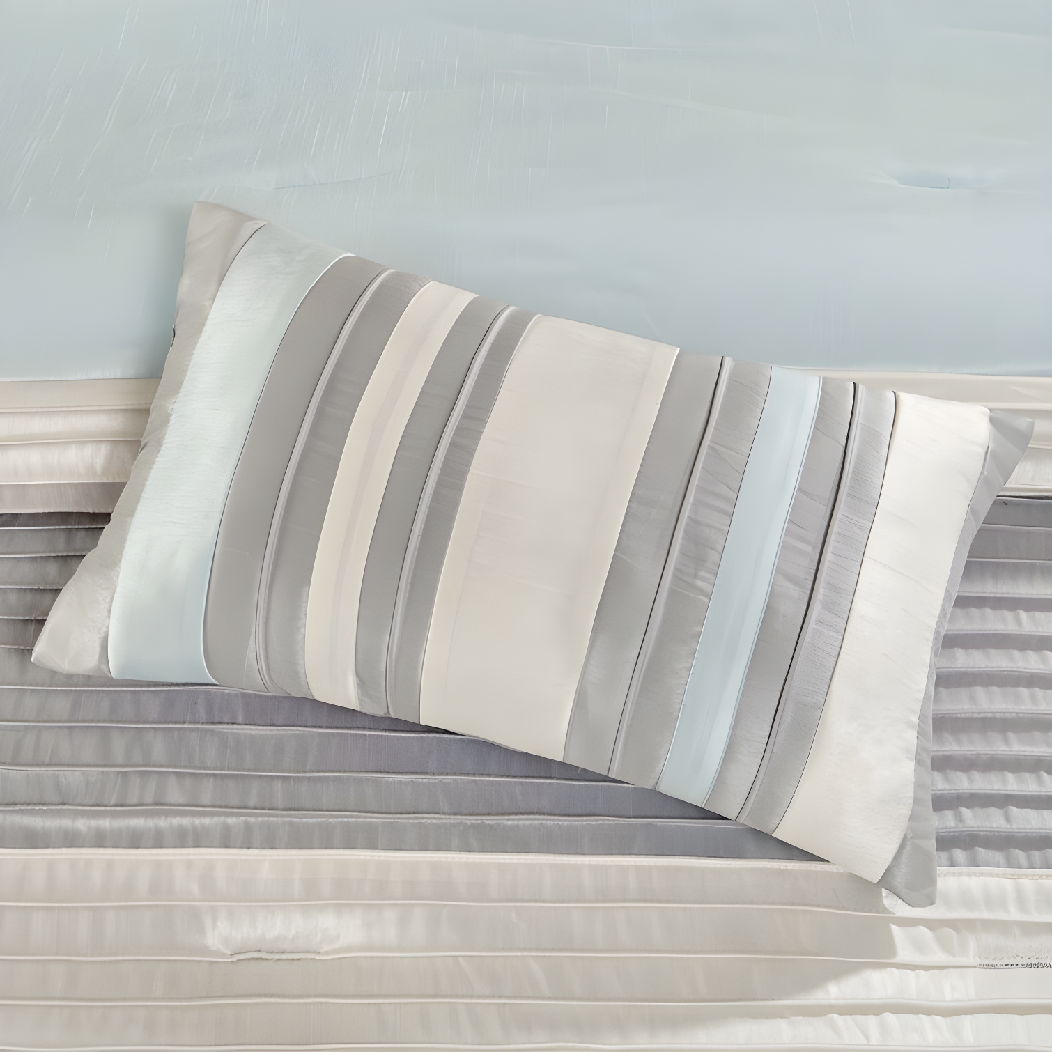 Madison Park Amherst 7 Piece Striped and Pleated Comforter Set