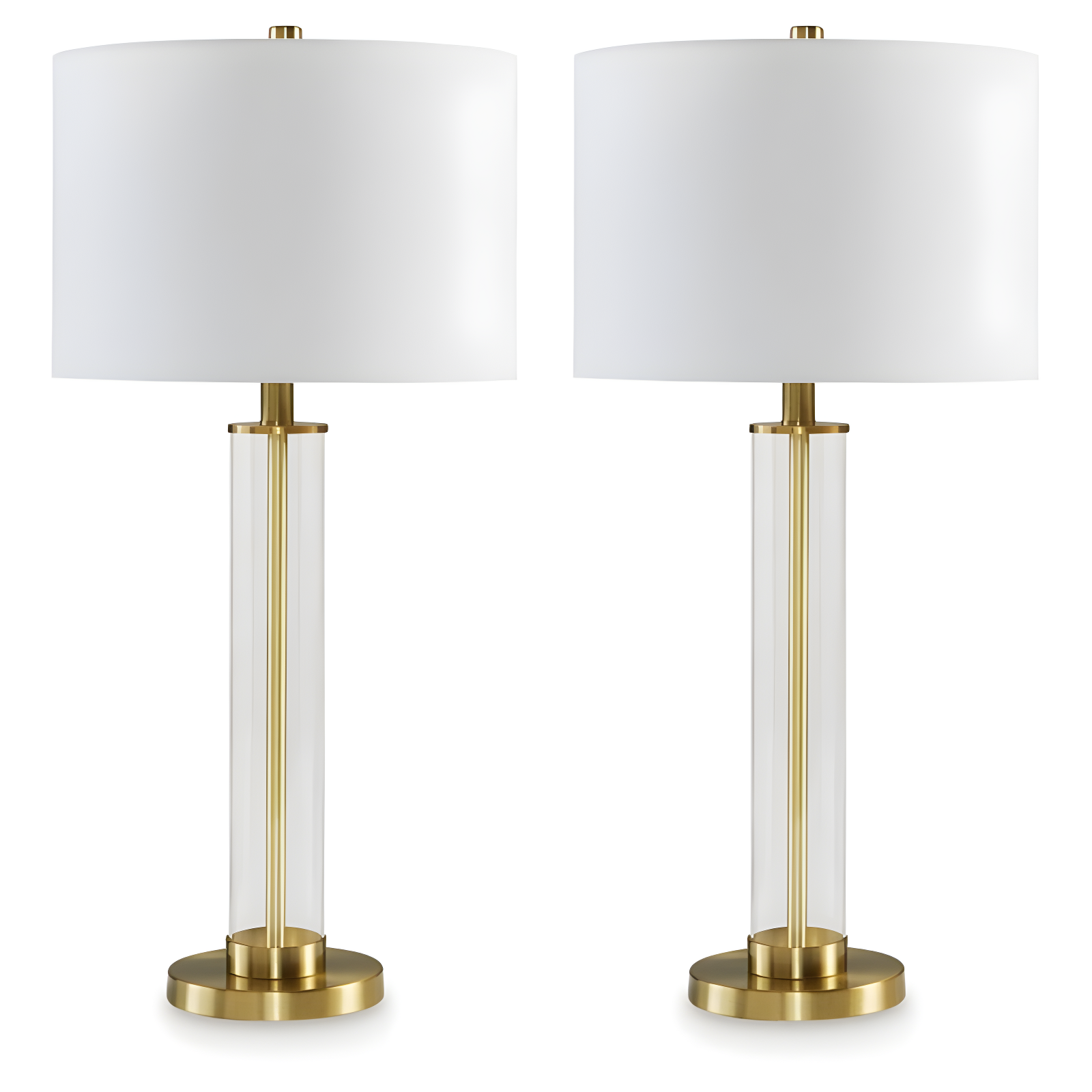 Signature Design by Ashley Orenman Table Lamps: Metallic Finish, Drum Shade, 29.25" Height