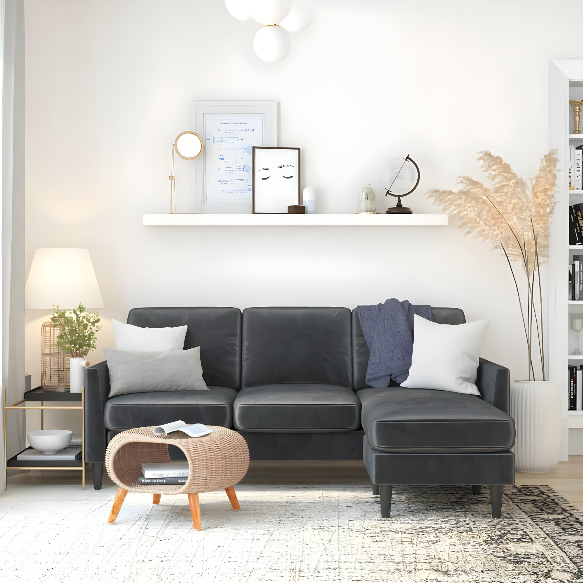 Winston 81.5" Wide Reversible Sofa & Chaise with Ottoman