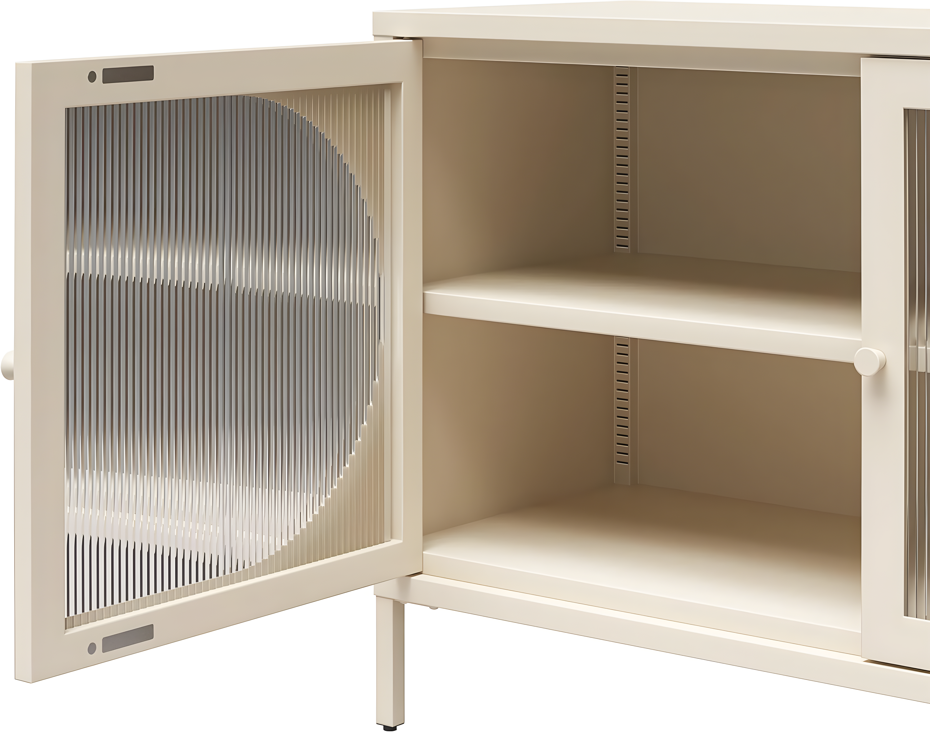 Luna 25.2'' Tall Accent Cabinet with Fluted Glass