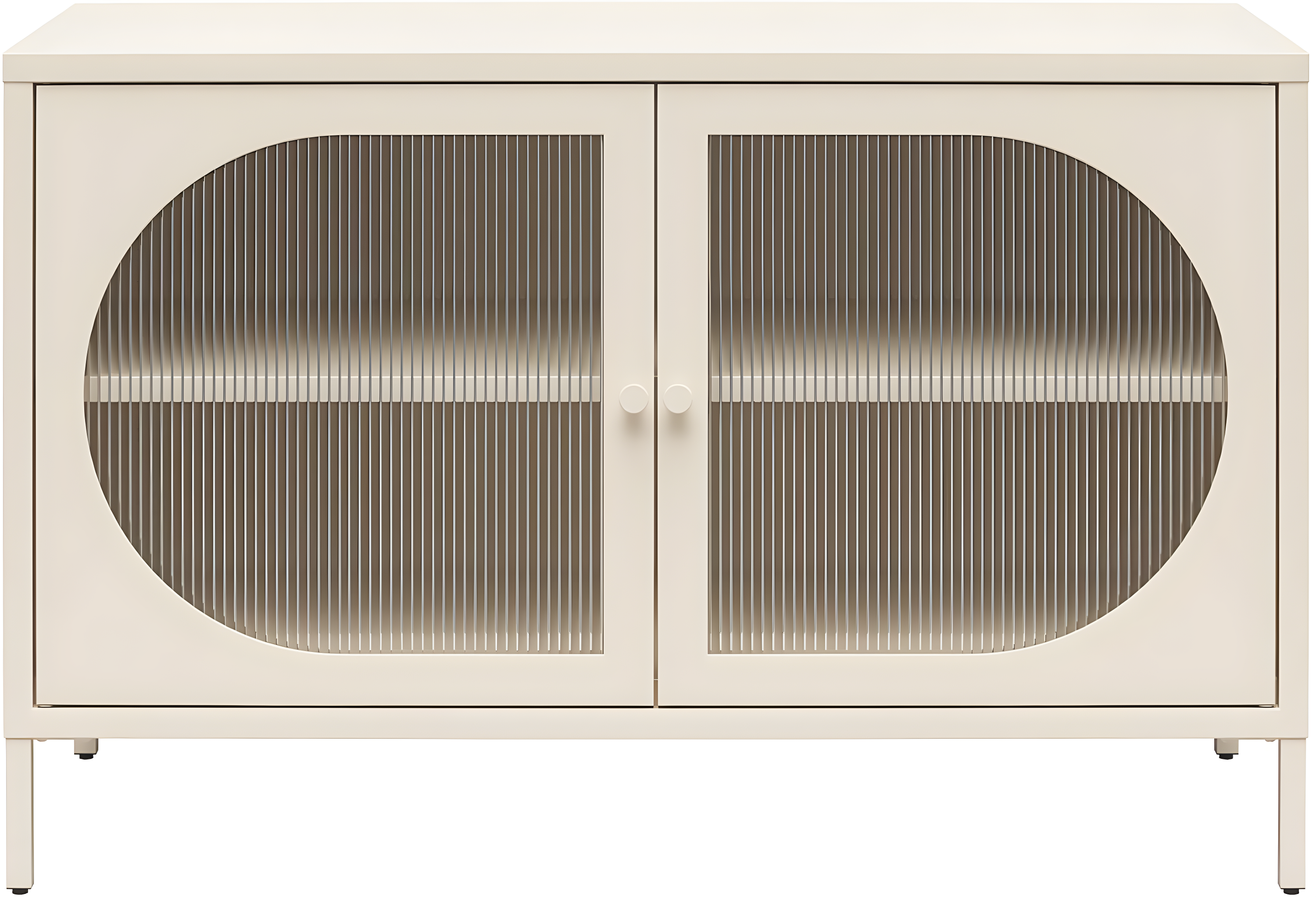 Luna 25.2'' Tall Accent Cabinet with Fluted Glass