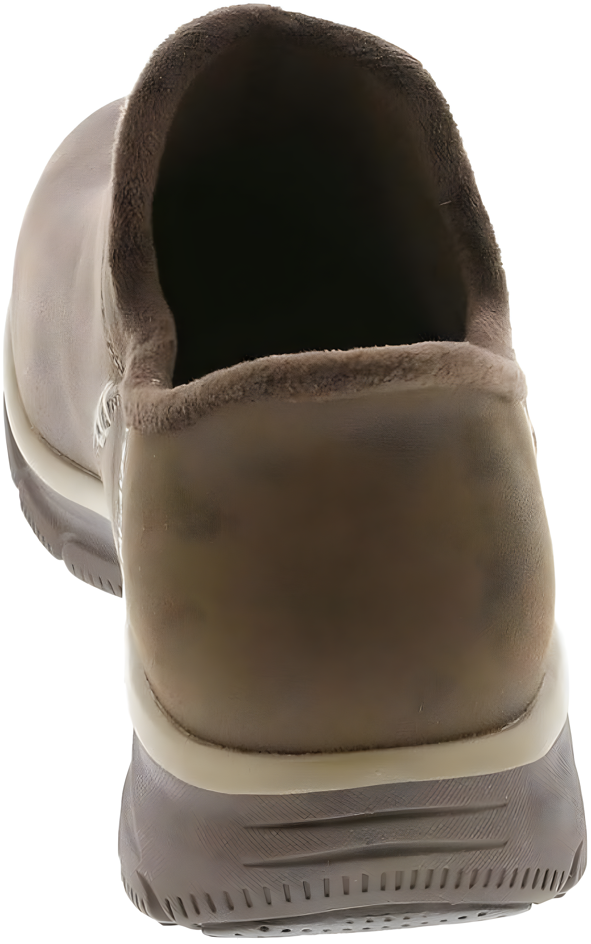 Chocolate Faux Leather Slip-On Clogs with Fur Lining
