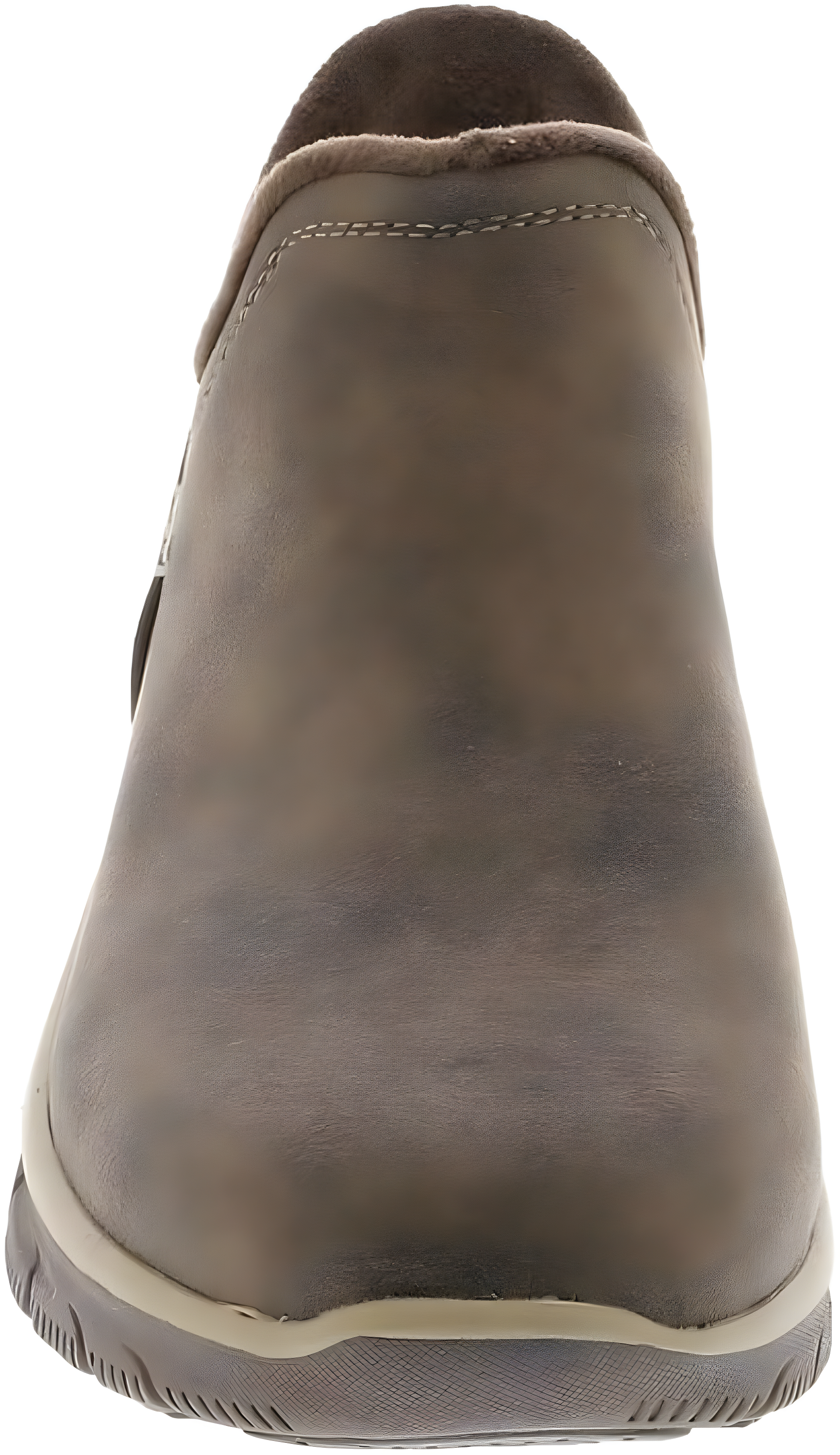 Chocolate Faux Leather Slip-On Clogs with Fur Lining