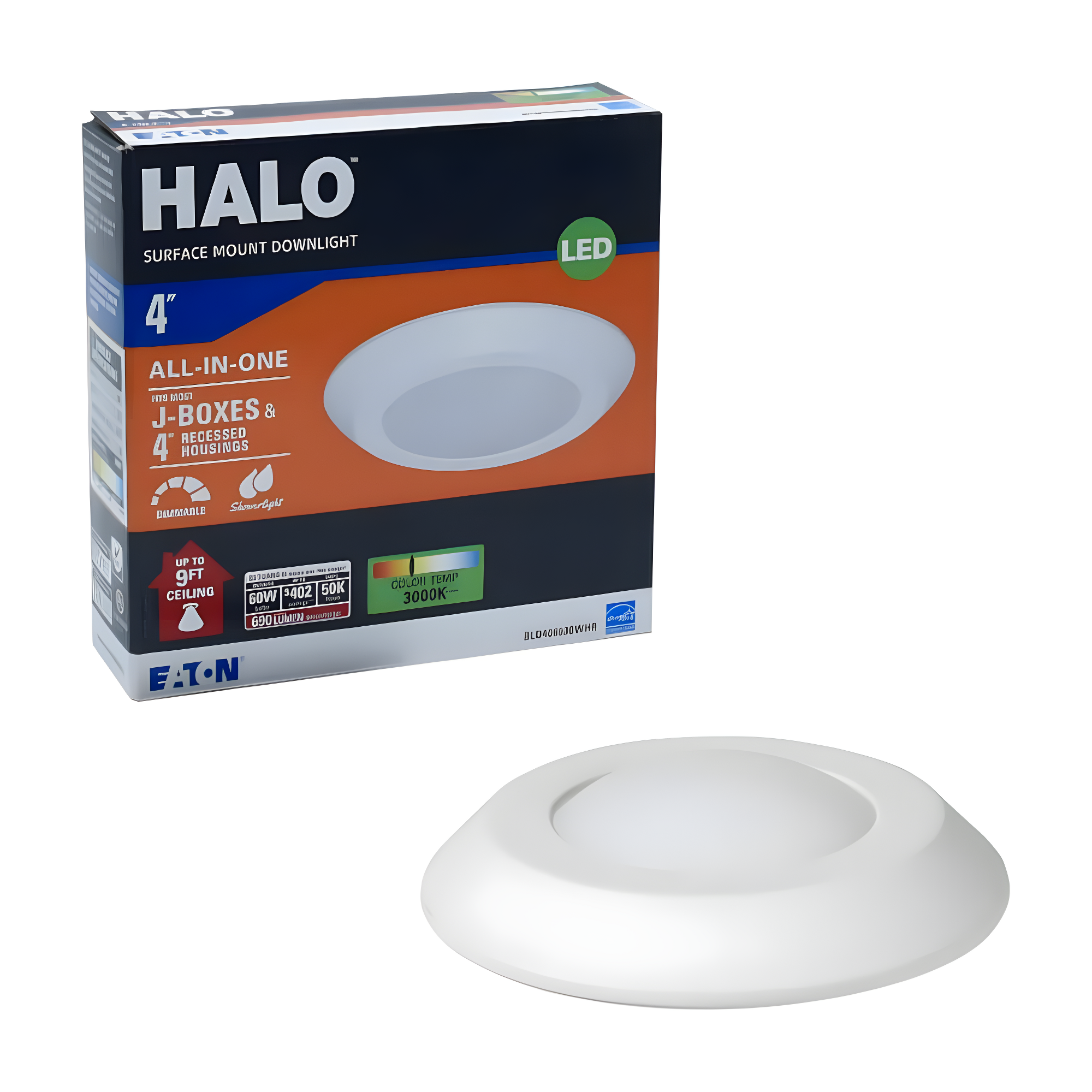 4'' White LED Shower Recessed Trim