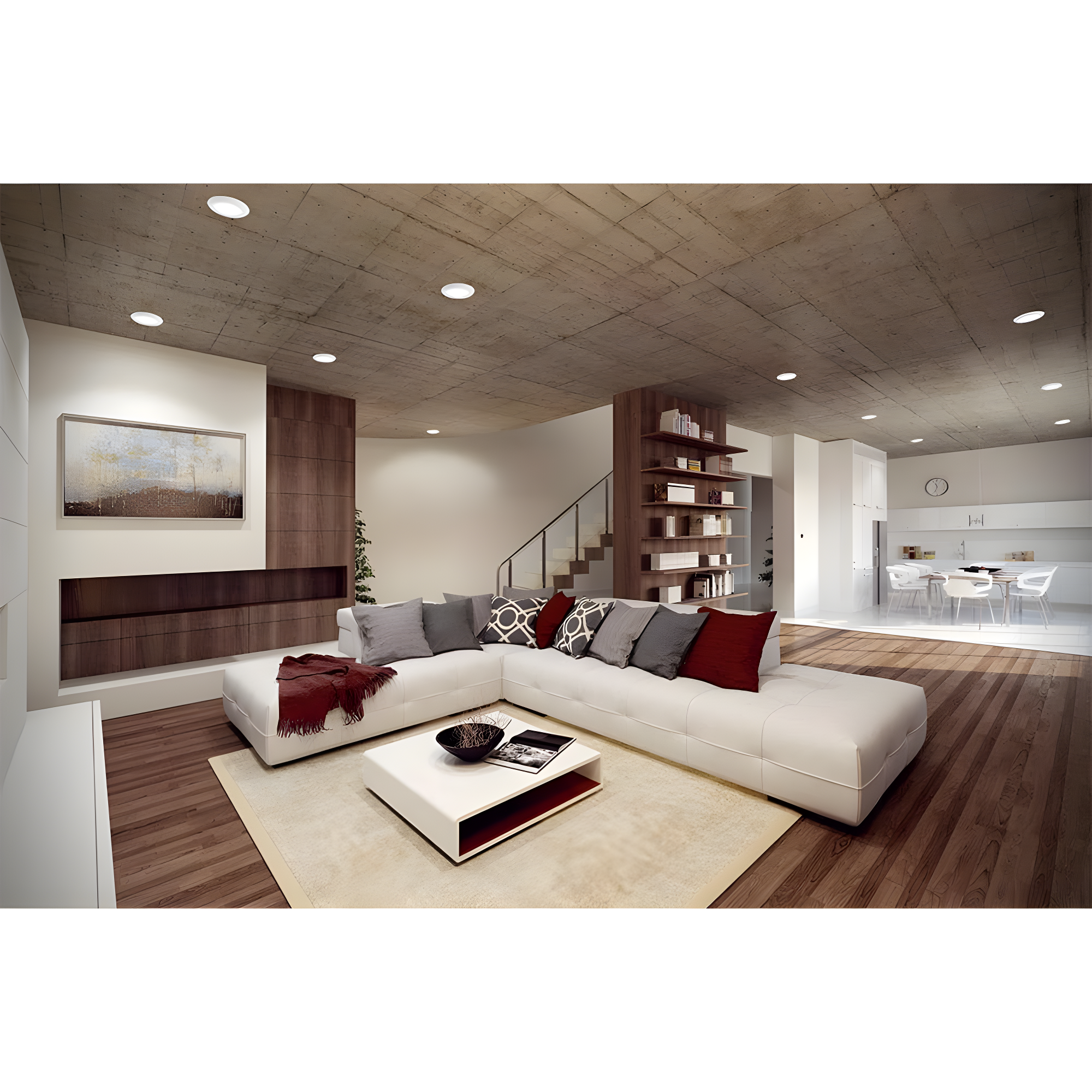 4'' White LED Shower Recessed Trim