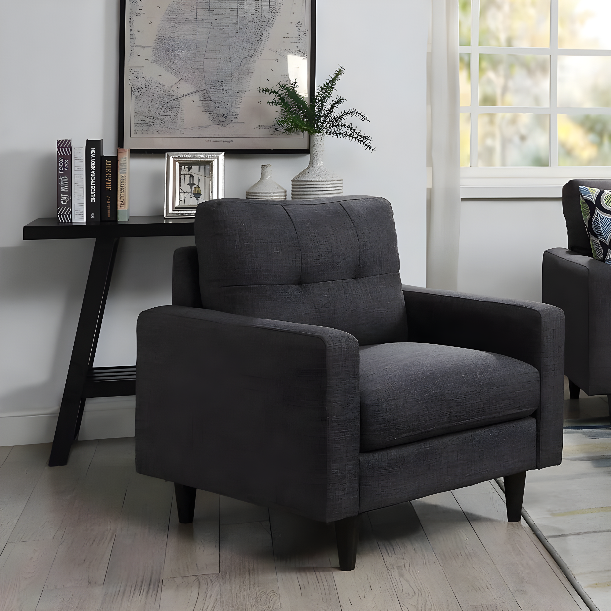 Coaster Watsonville Contemporary Fabric Tufted Accent Chair in Gray