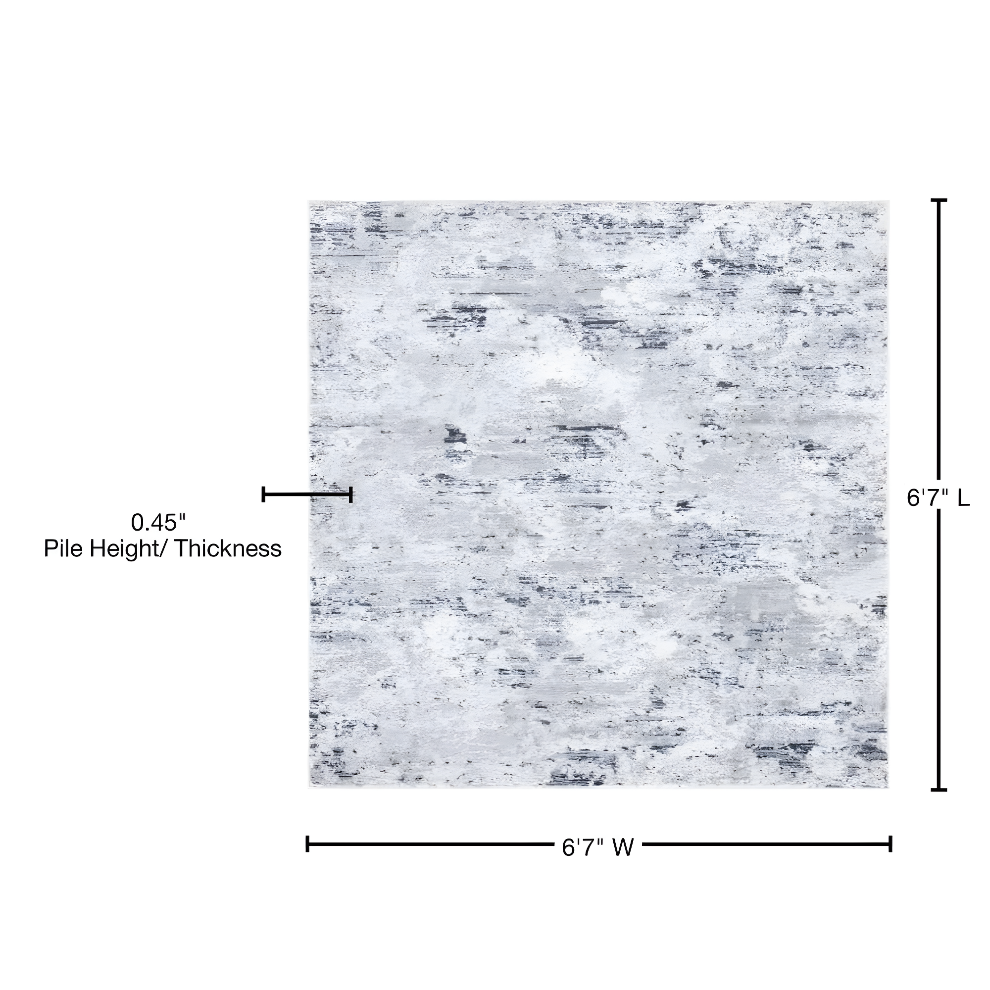 SAFAVIEH Amelia Alastar Abstract Distressed Area Rug, Grey/Ivory, 6'7" x 6'7" Square