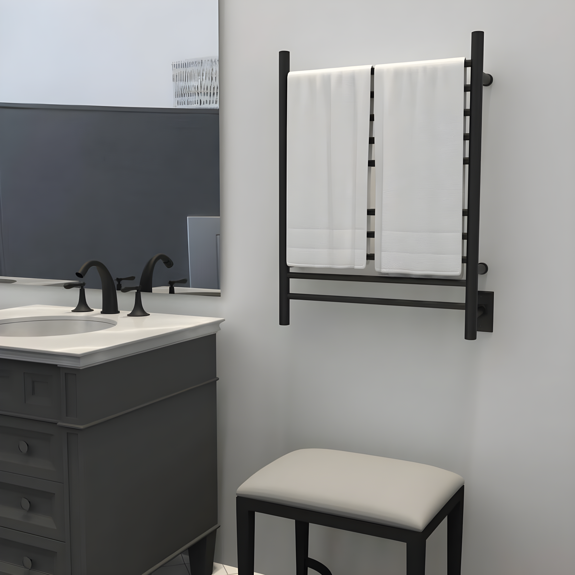 Wall Mount Electric Towel Warmer plug in or hardwired combo unit