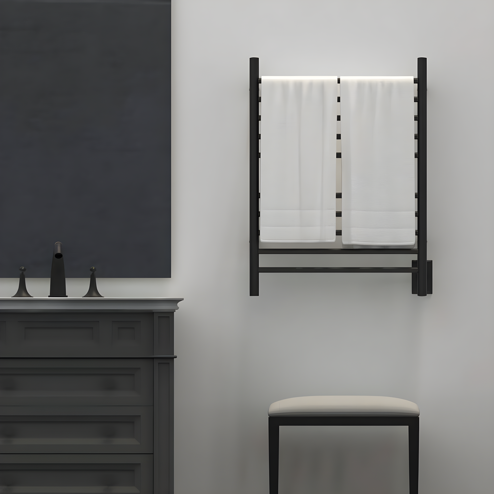 Wall Mount Electric Towel Warmer plug in or hardwired combo unit
