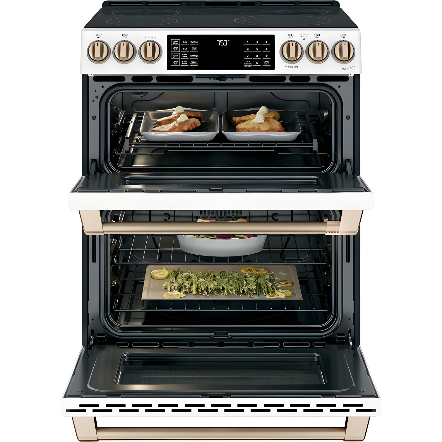 Café Café 30" 6.7 cu. ft. Smart Slide-in Electric Range with Convection and Radiant Cooktop CES750P4MW2