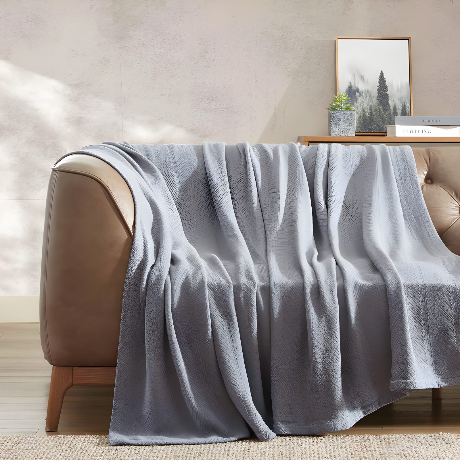 Eddie Bauer Herringbone Cotton Reversible Blanket