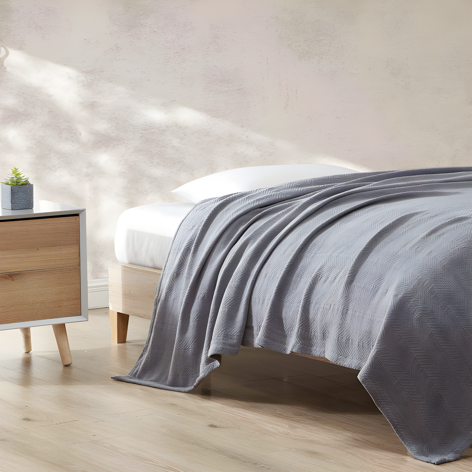 Eddie Bauer Herringbone Cotton Reversible Blanket