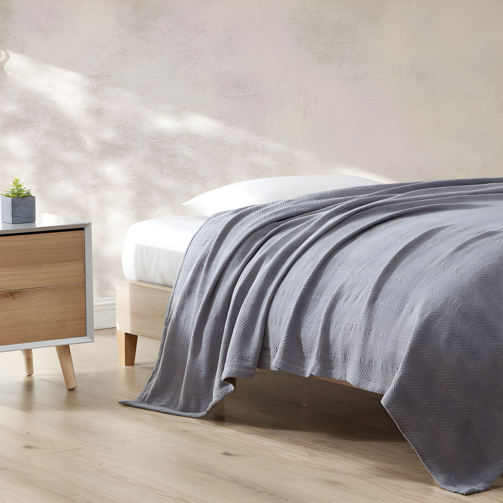 Eddie Bauer Herringbone Cotton Reversible Blanket