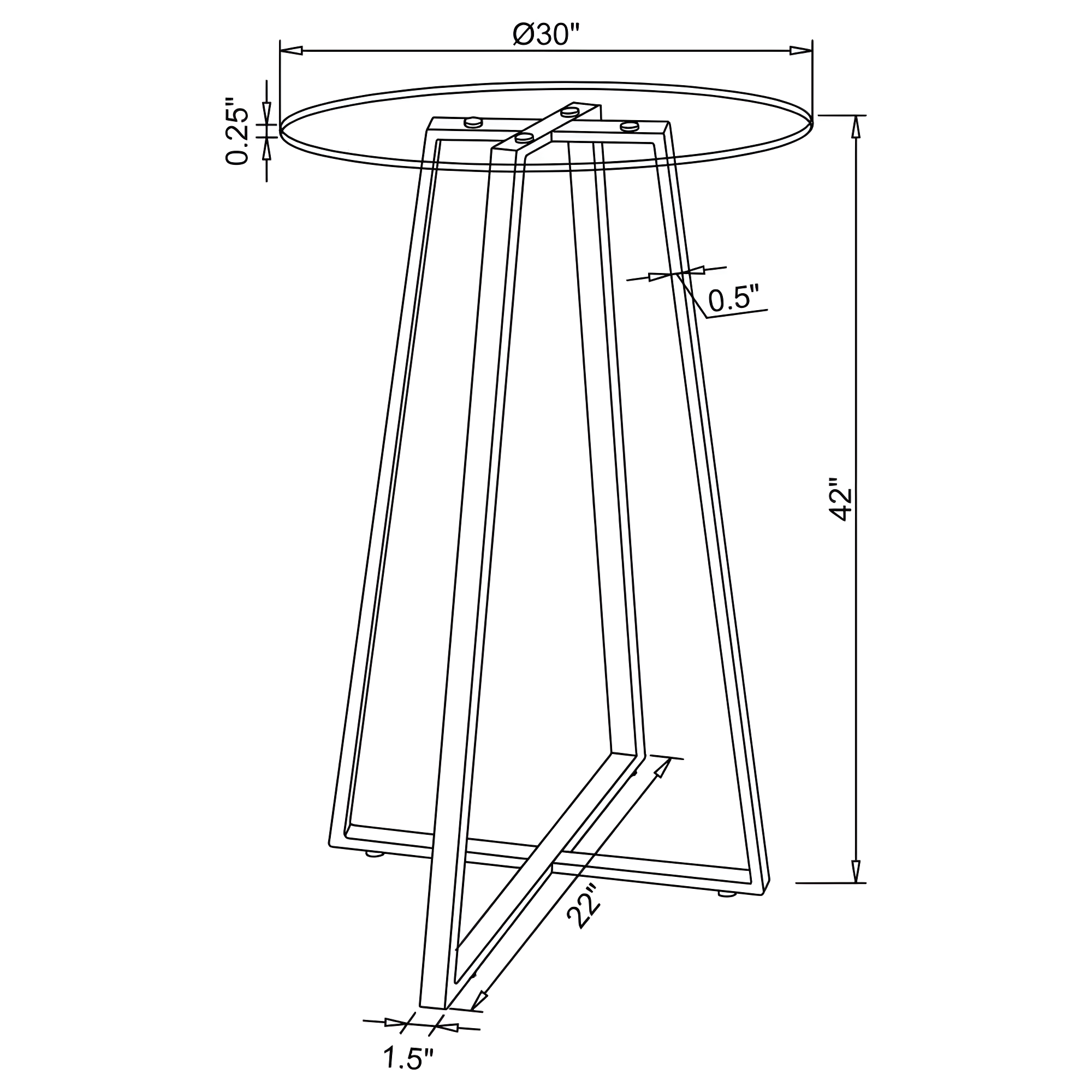Coaster Company Zanella Round Glass Pub Table, Chrome
