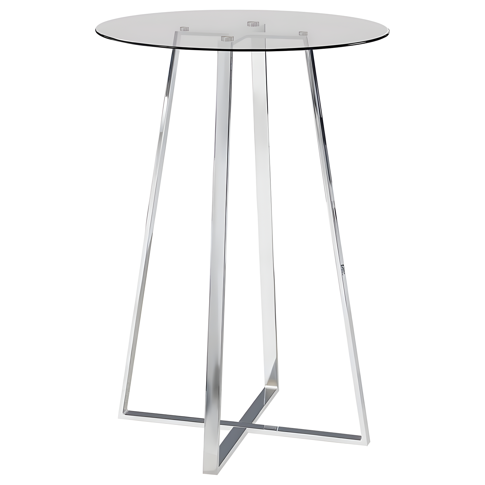 Coaster Company Zanella Round Glass Pub Table, Chrome