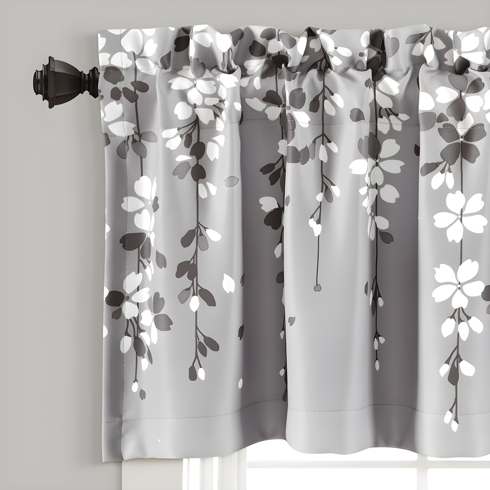 Floral Tailored 52'' W Window Valance