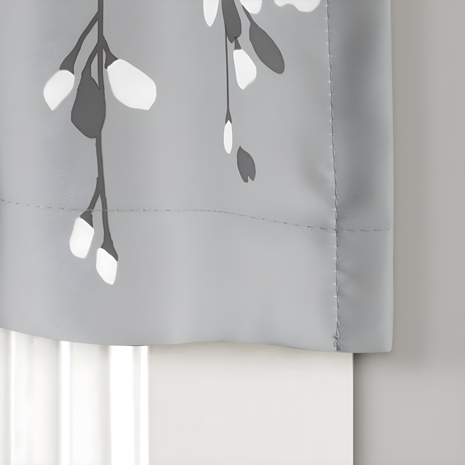 Floral Tailored 52'' W Window Valance