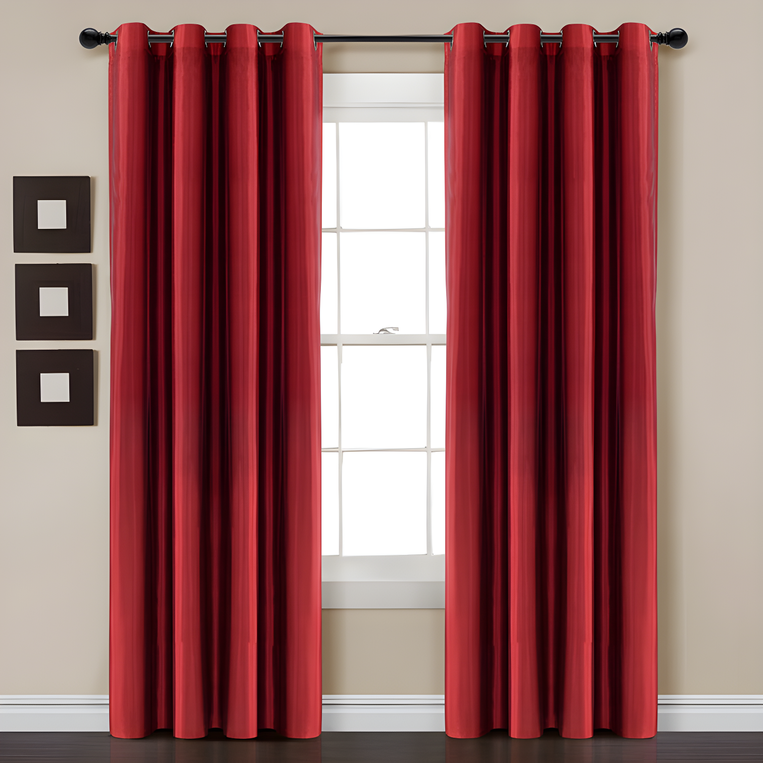 Lush Decor Solid Color Grommet Single Curtain Panel