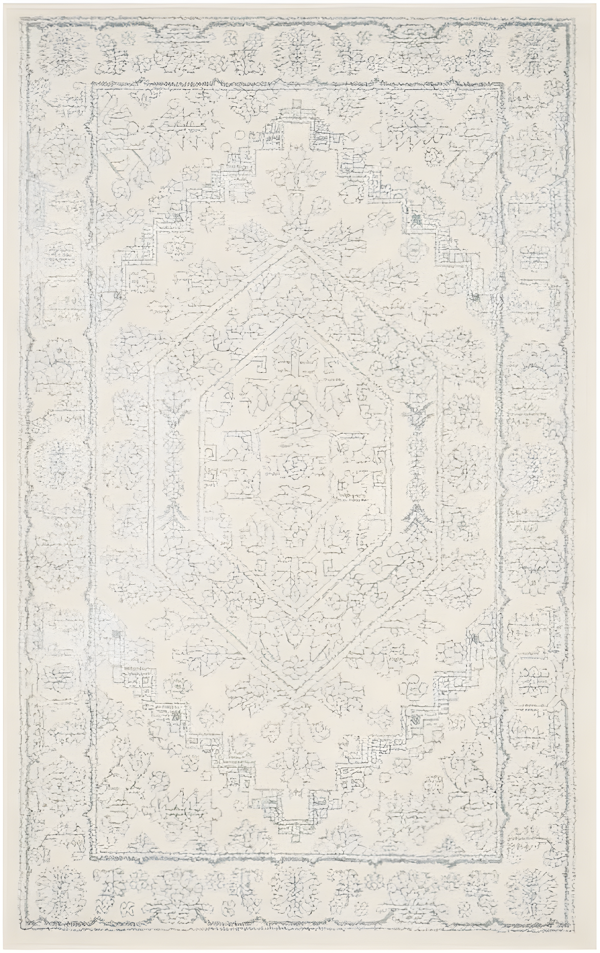 Adirondack ADR108 Power Loomed Area Rug - Ivory/Slate - 6'x6' - Safavieh.