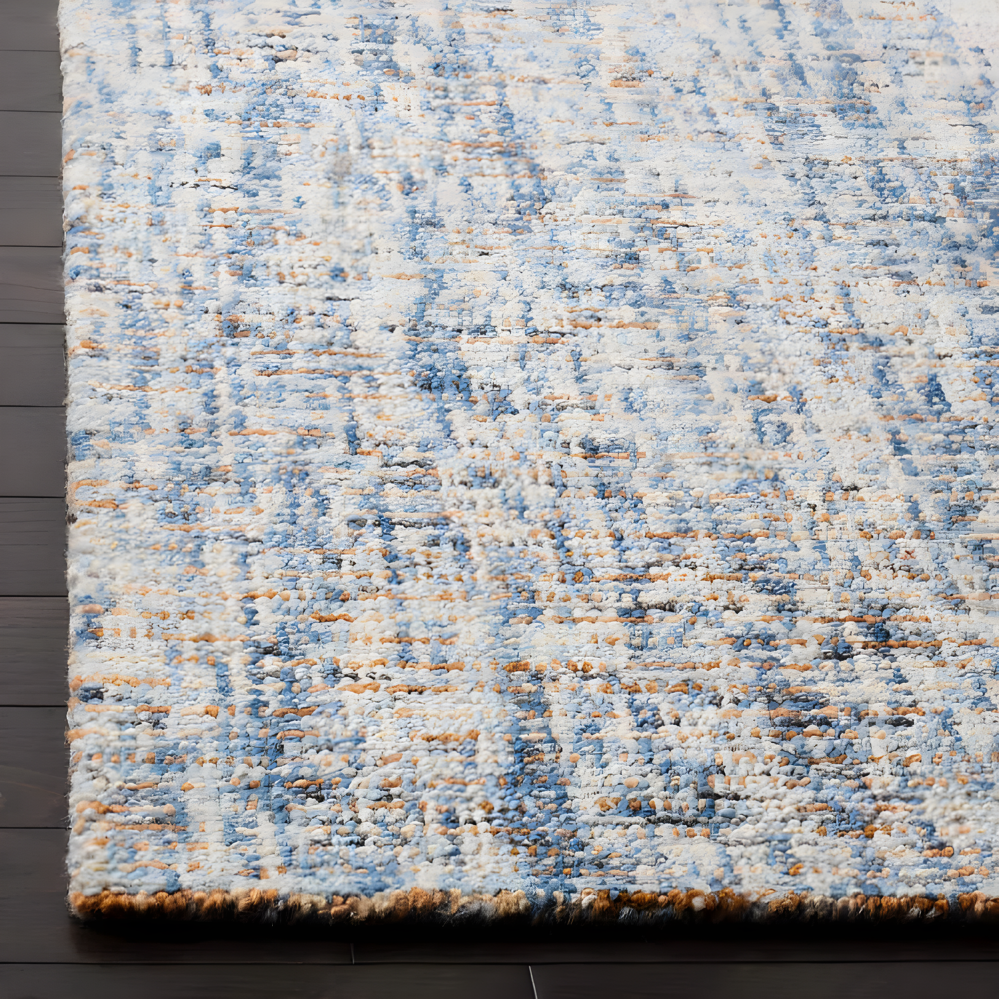 Abstract ABT468 Handmade Indoor Accent Rug - Dark Blue/Rust - 2'x3' - Safavieh