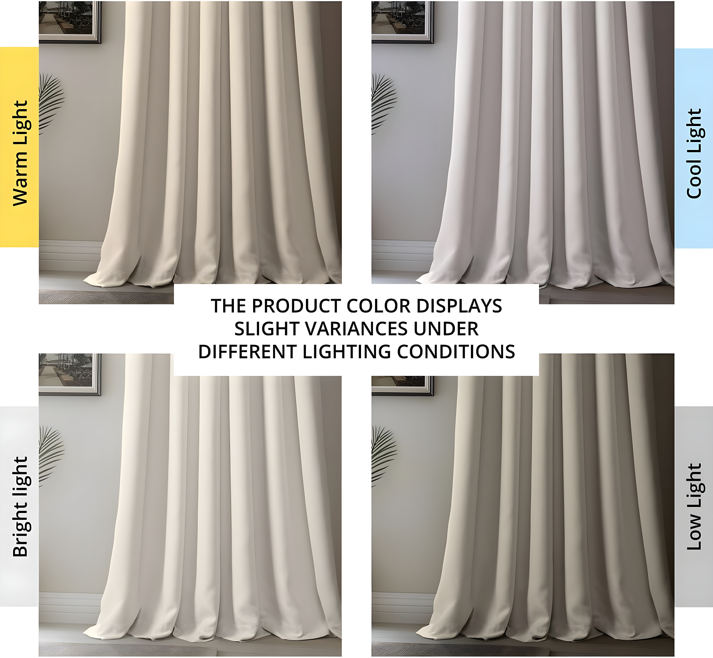 Birch Faux Linen Room Darkening Curtain (1 Panel), Birch, 50W X 120L