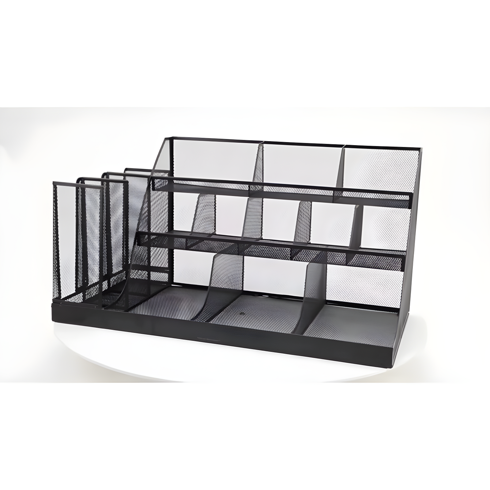 Mind Reader Cup and Condiment Station, Countertop Org, Coffee Bar, Kitchen, Metal Mesh, 23.75"L x 11.5"W x 12.5"H