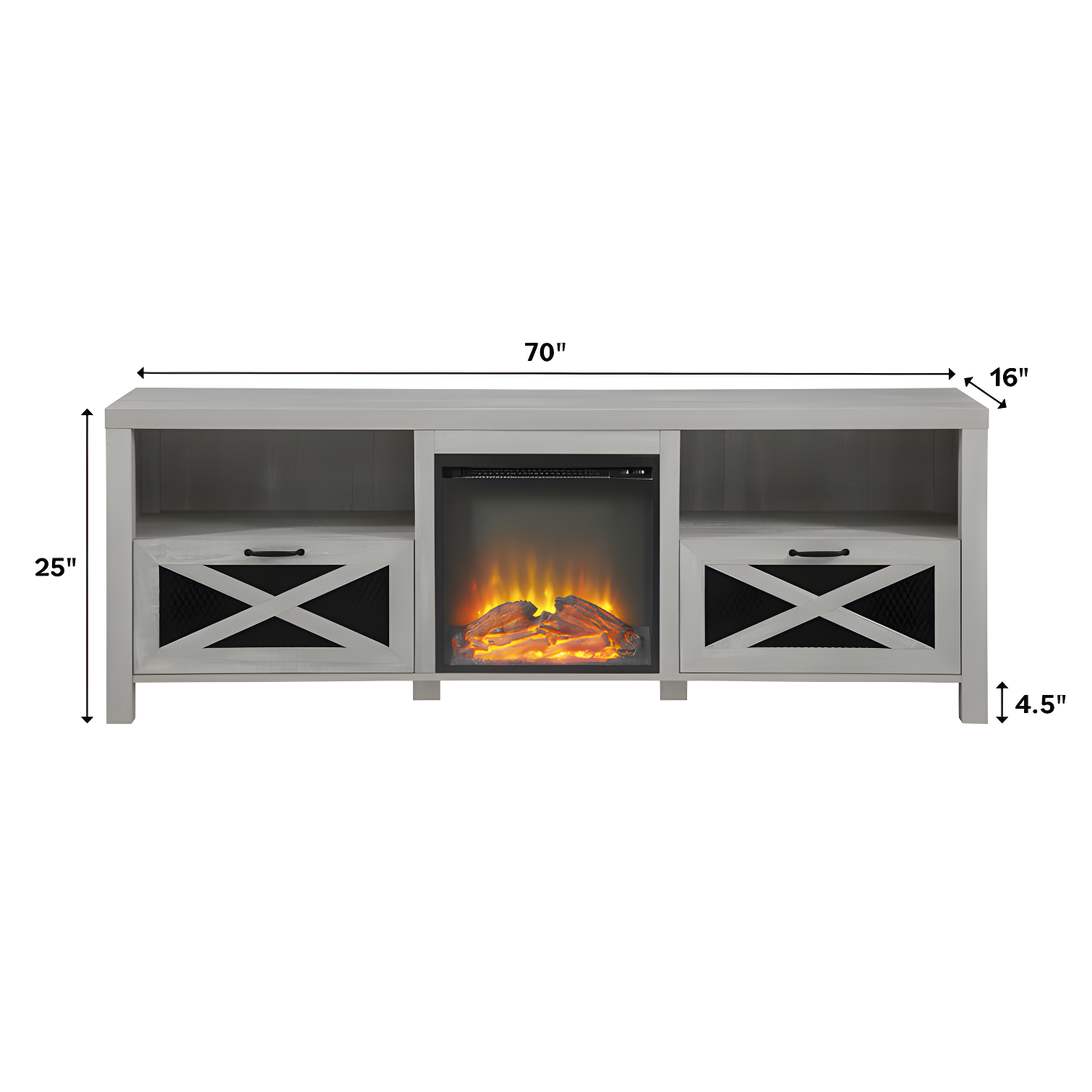 Tansey 70" Media Console with Electric Fireplace