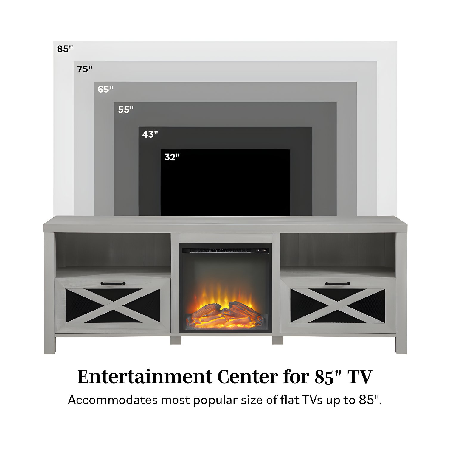 Tansey 70" Media Console with Electric Fireplace