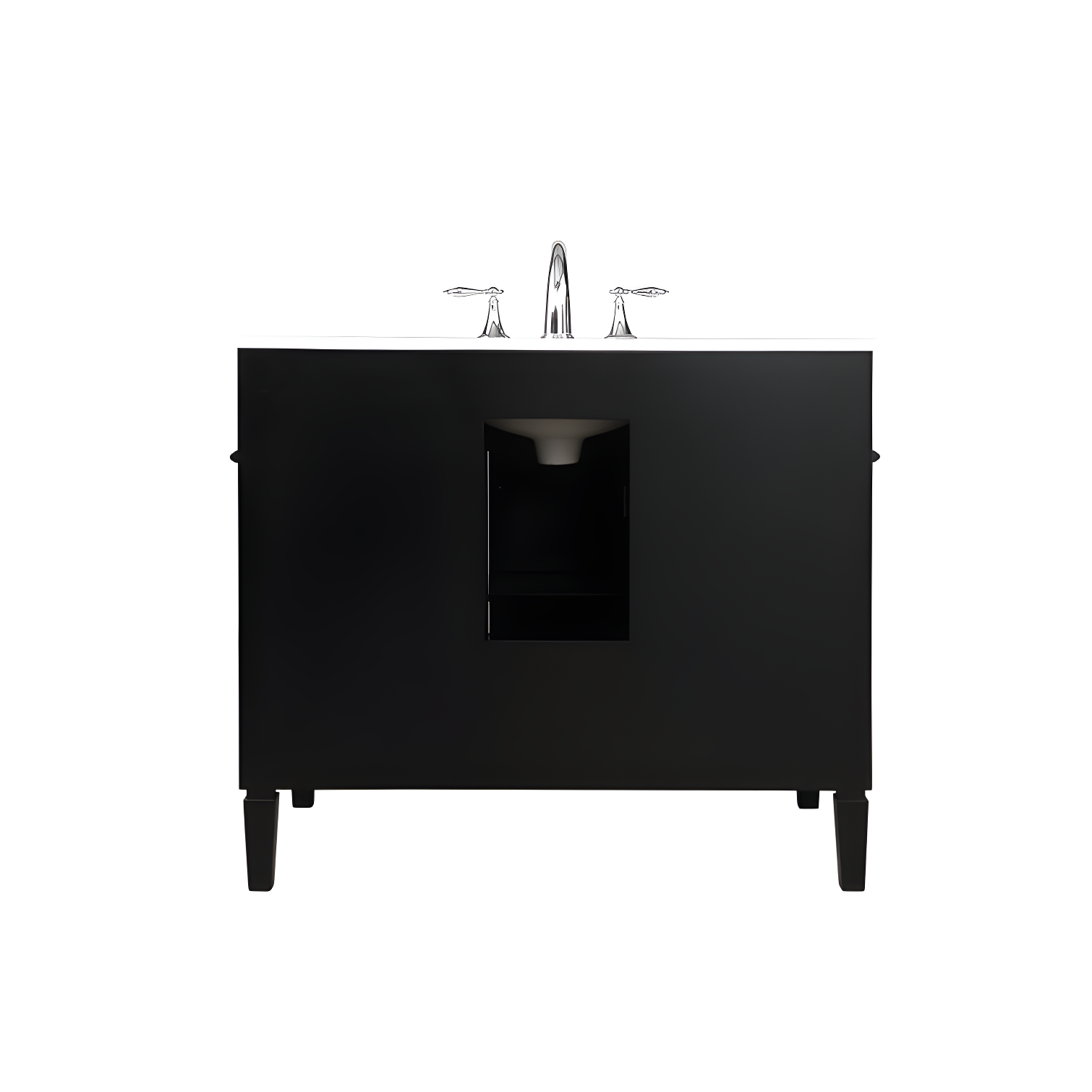 Rukie 40" Free-Standing Single Bathroom Vanity Set with Marble Vanity Top