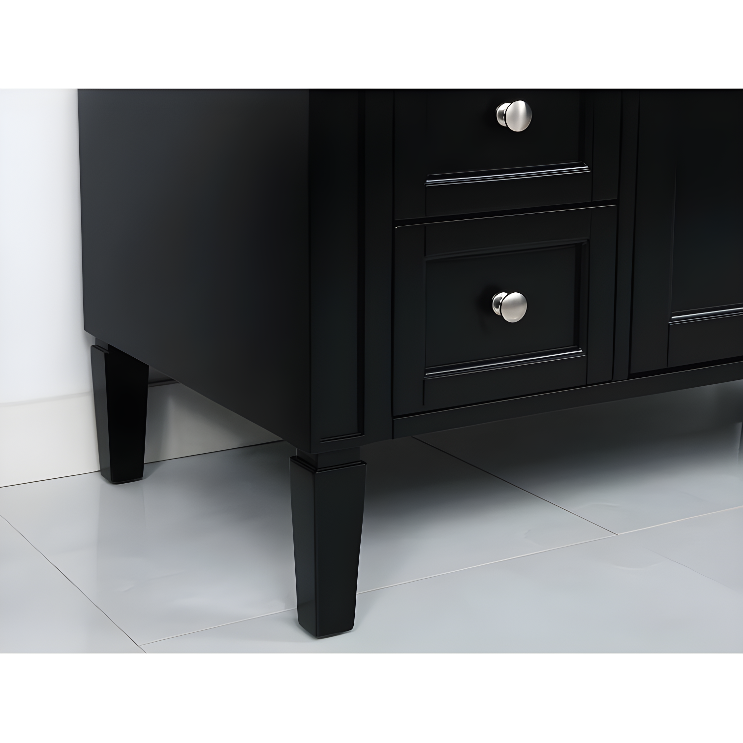 Rukie 40" Free-Standing Single Bathroom Vanity Set with Marble Vanity Top