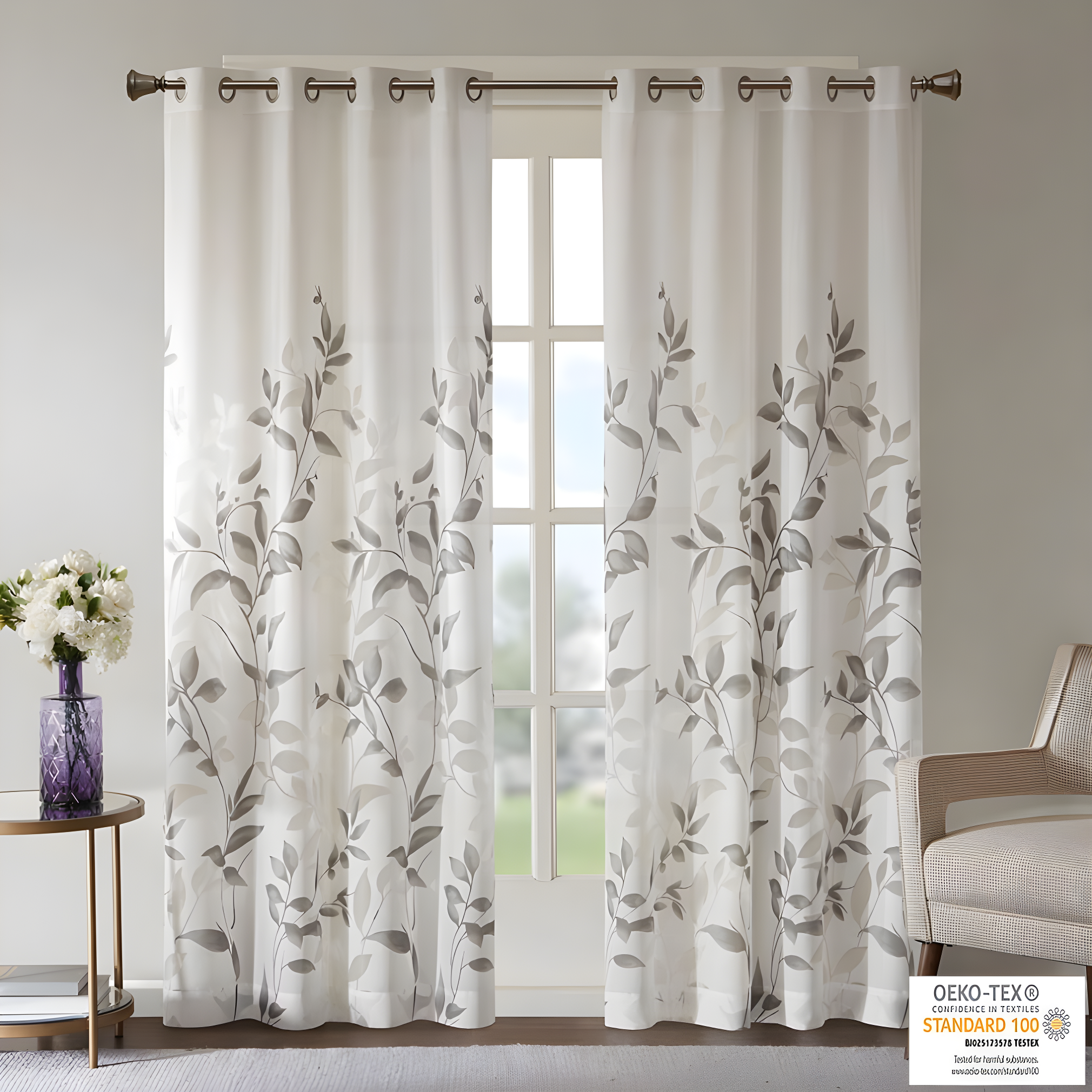Cecily Burnout Printed Curtain Panel Pair (Set of 2)