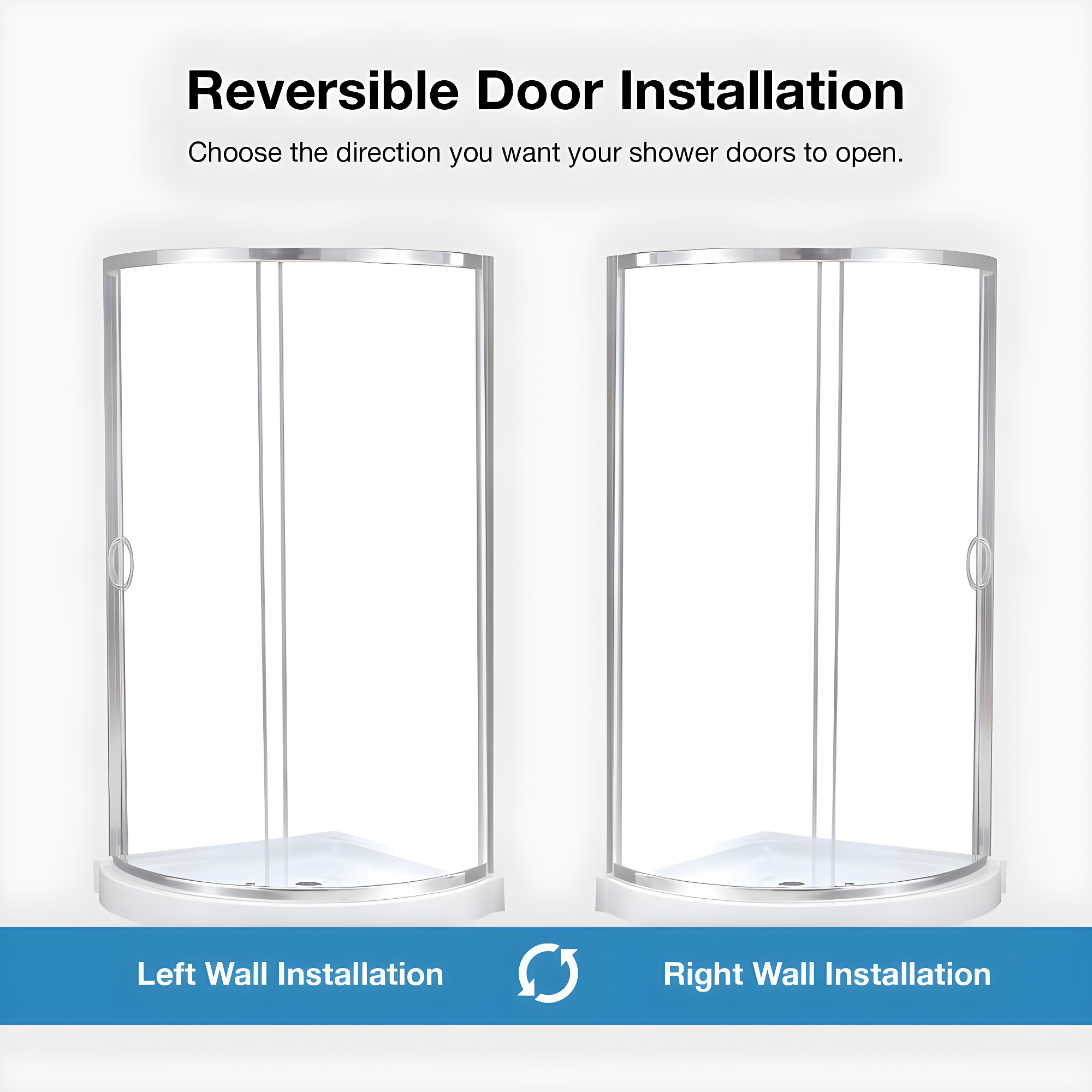 OVE Decors Breeze Premium 33 in. Framed Round Shower Kit w/ Clear Glass, Base