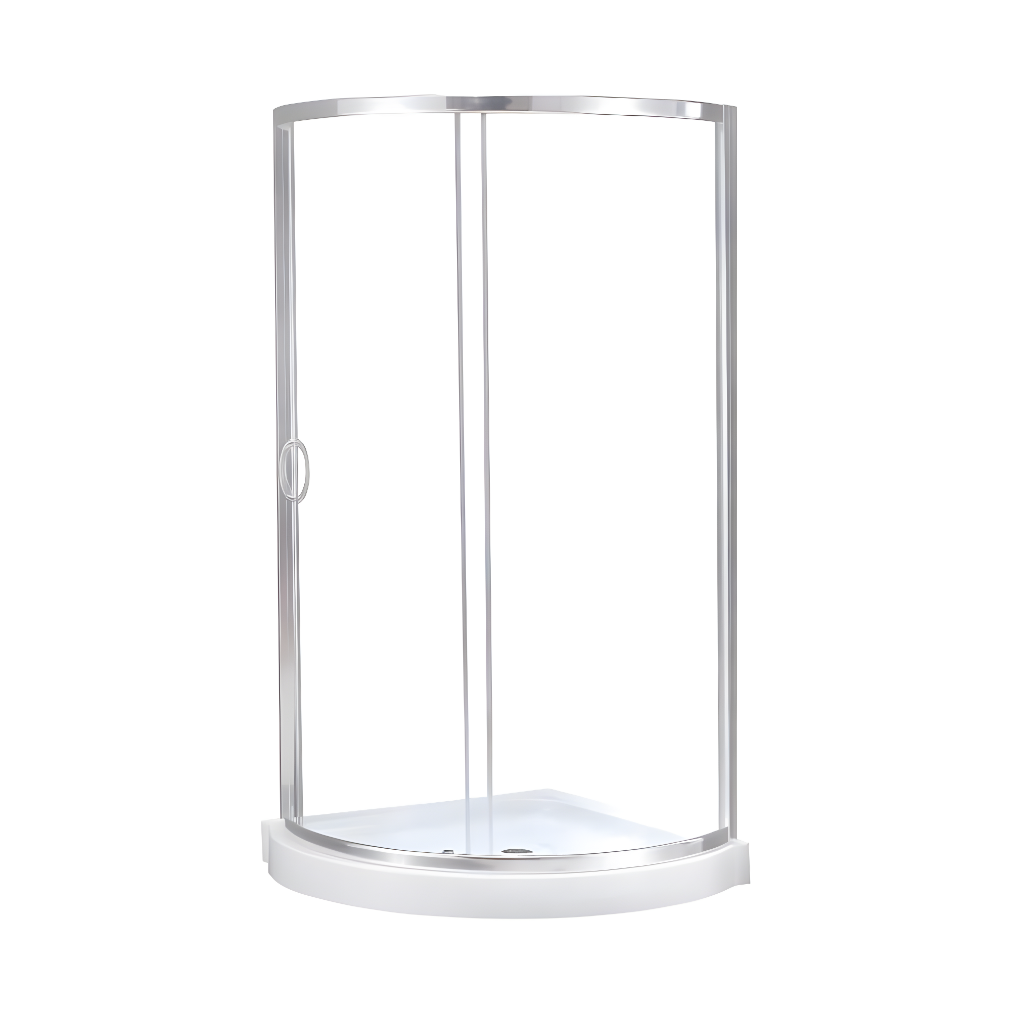 OVE Decors Breeze Premium 33 in. Framed Round Shower Kit w/ Clear Glass, Base