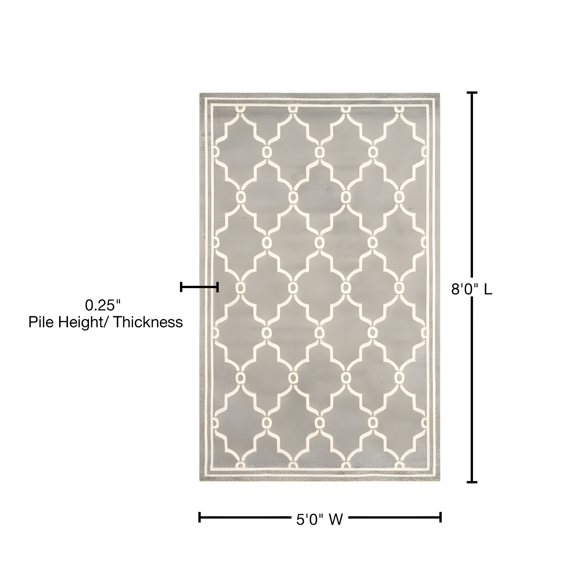 Amherst AMT414 Power Loomed Indoor Area Rug - Dark Grey/Beige - 5'3"x8' - Safavieh
