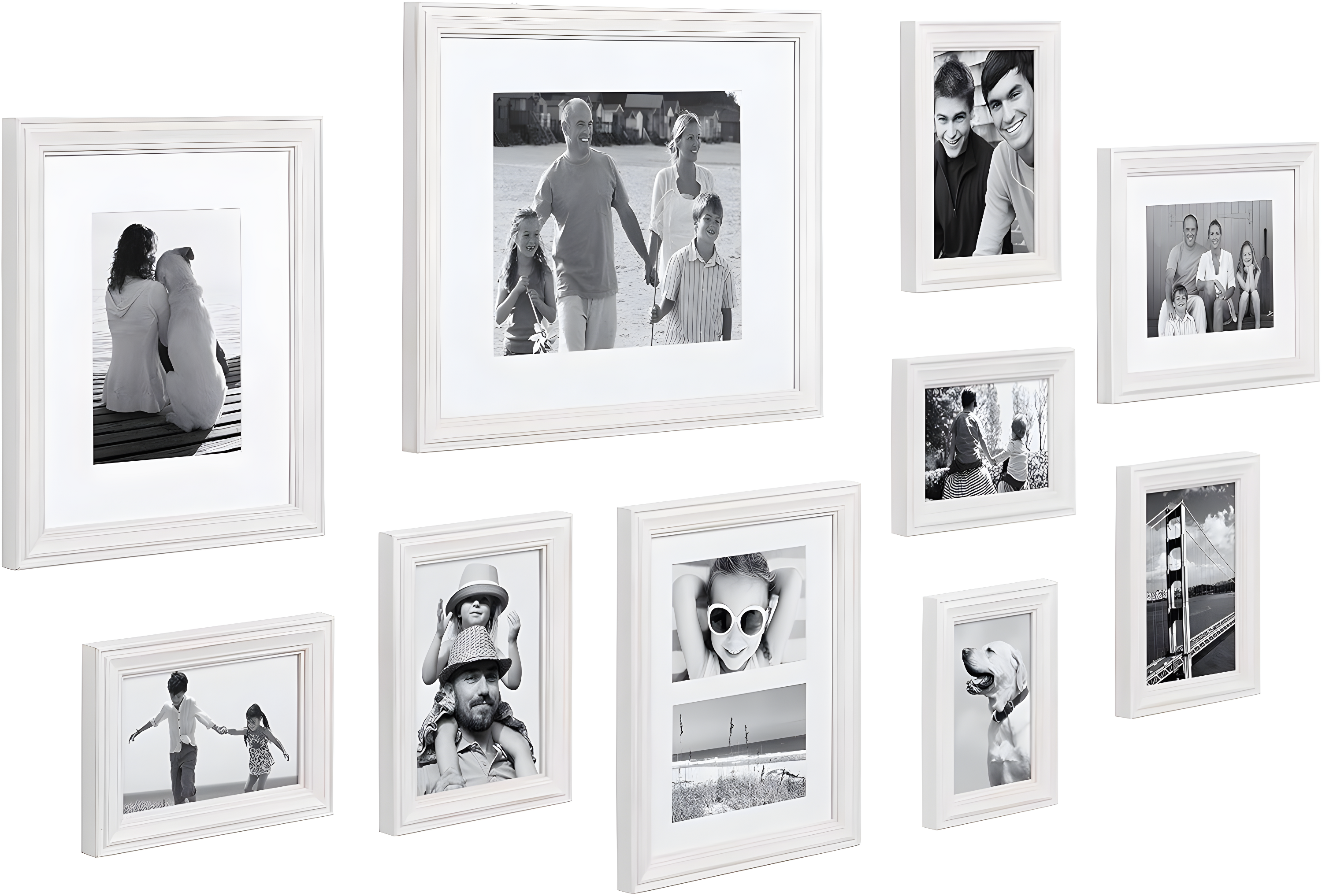 10pc Bordeaux Frame Box Set Matte White - Kate & Laurel All Things Decor: Wall Display, Modern Decor Style