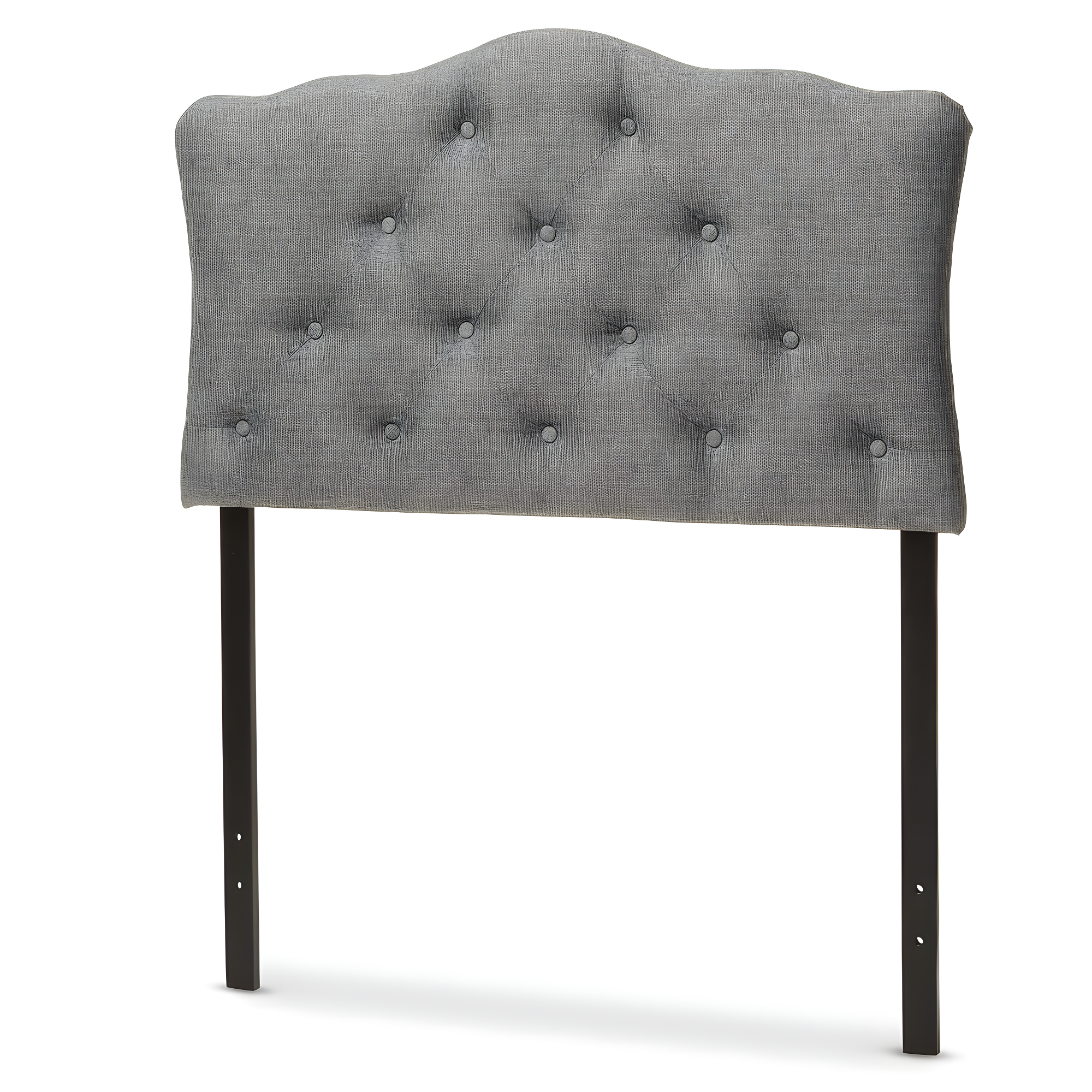 Full Rita Modern Fabric Upholstered Scalloped Headboard - Baxton Studio: Contemporary Design, Adjustable