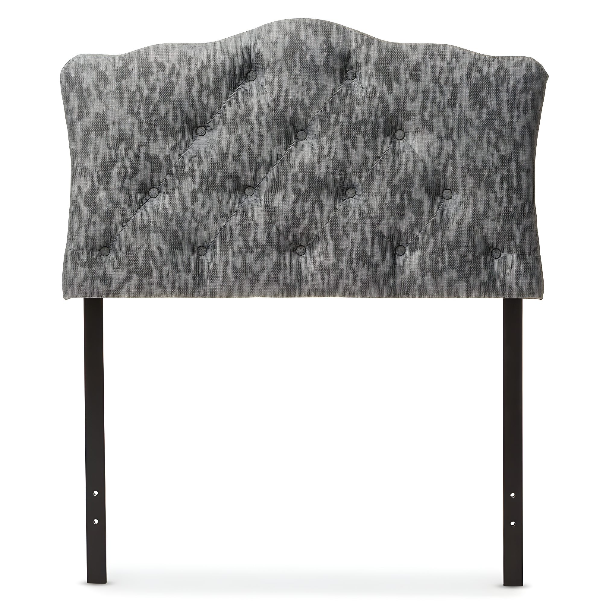 Full Rita Modern Fabric Upholstered Scalloped Headboard - Baxton Studio: Contemporary Design, Adjustable