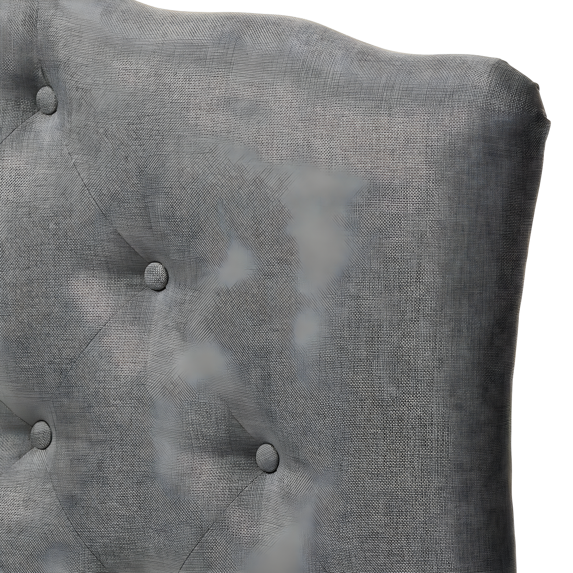 Full Rita Modern Fabric Upholstered Scalloped Headboard - Baxton Studio: Contemporary Design, Adjustable