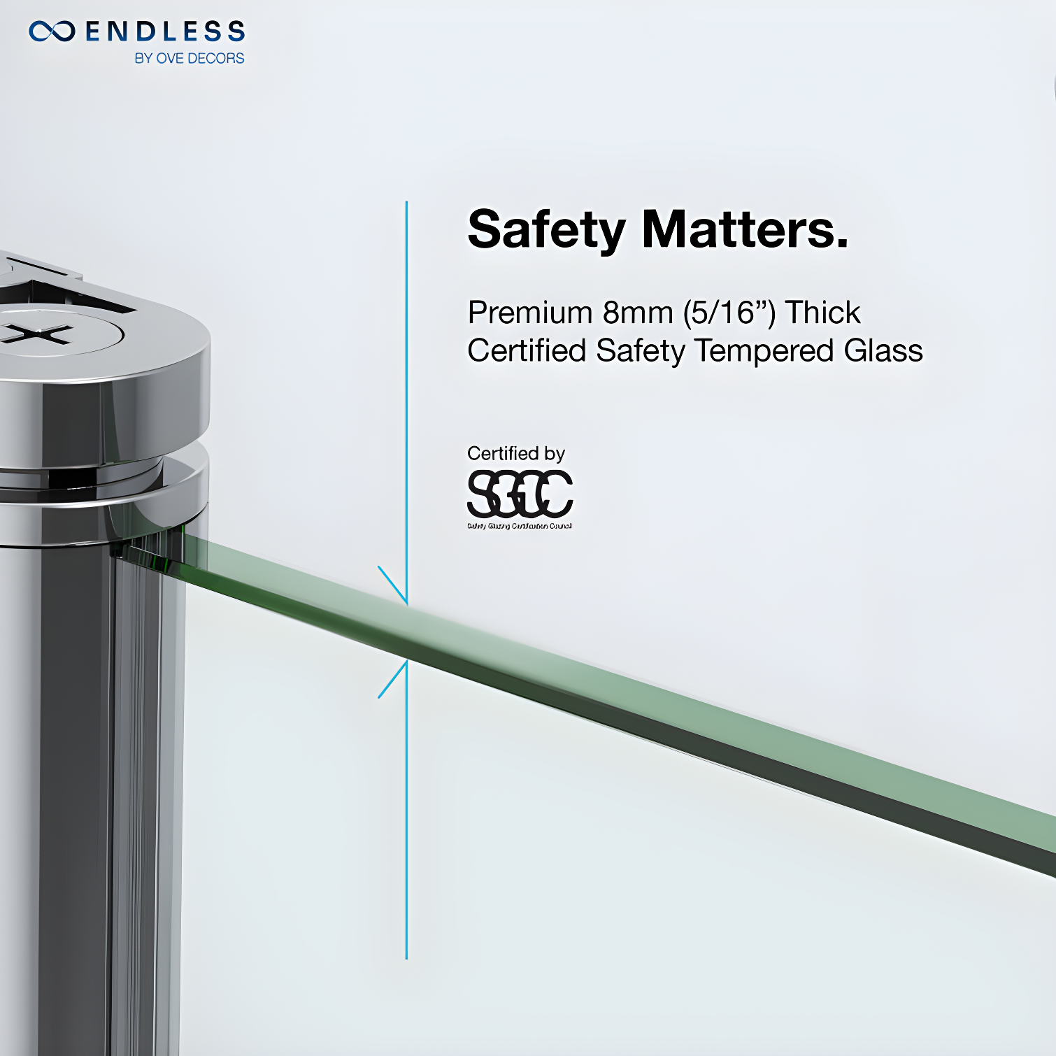 Endless Pasadena 59" W x 72" H Buttress Alcove Shower Kit, Door, Panel