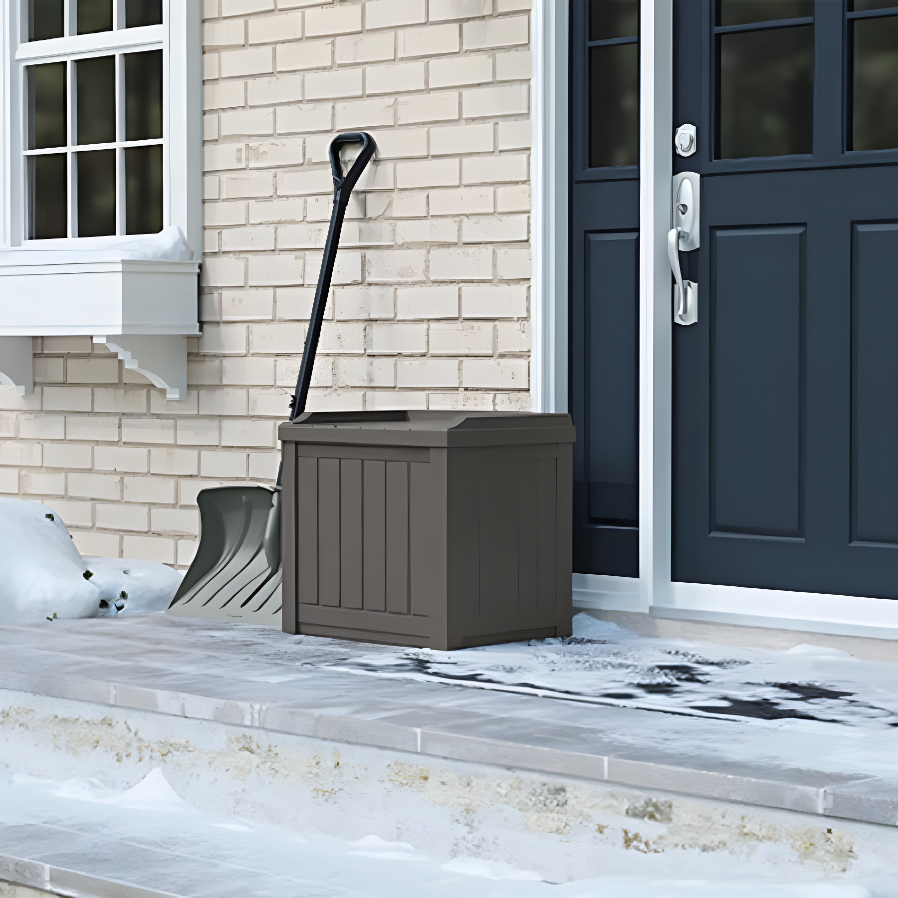 Suncast 22'' W 22 Gallons Water Resistant Resin Deck Box in Gray