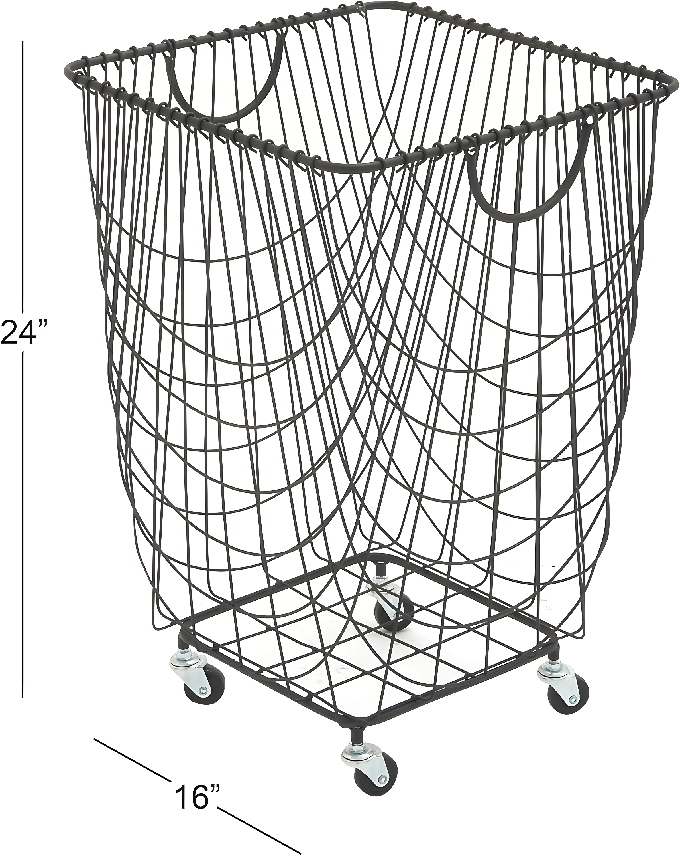 Metal Deep Set Metal Mesh Laundry Basket Storage Cart with Wheels and Handles