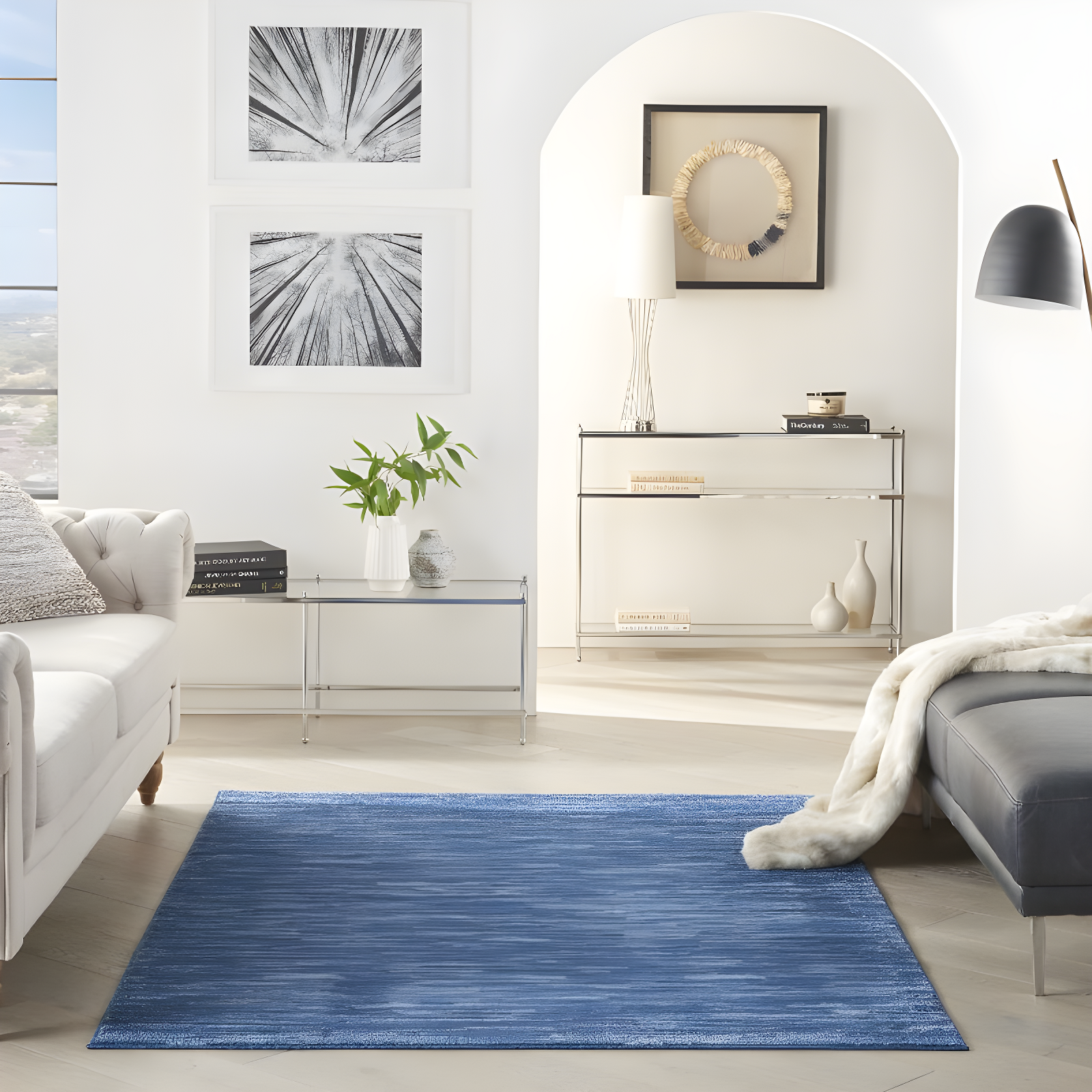 Nourison Nourison Essentials NRE01 Indoor/outdoor Area Rug - Navy Blue 5' x 7'