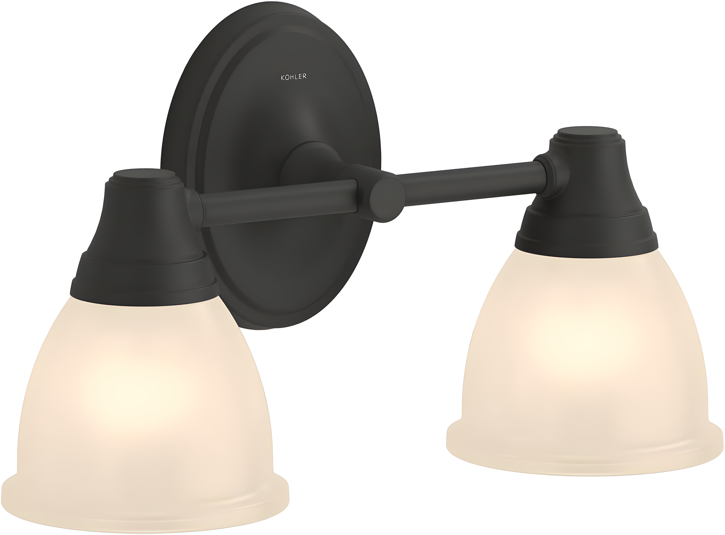 Forte 2 Light Indoor Bathroom Vanity Light Fixture, Position Facing Up or Down, UL Listed