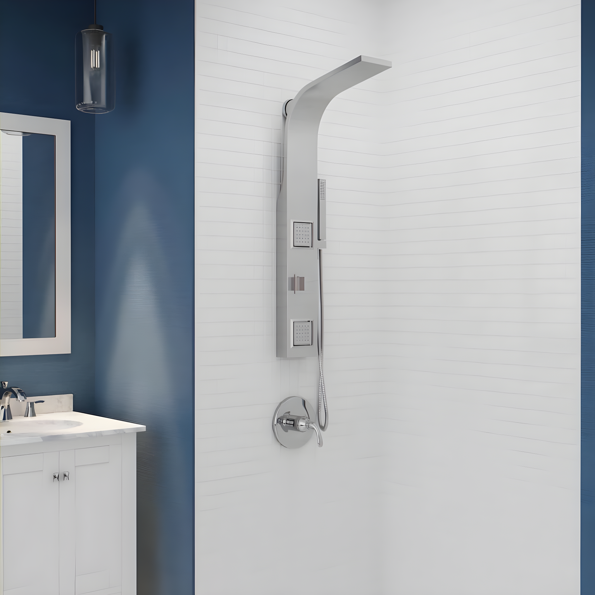 ANZZI Aura 39.37'' Shower Panel with Fixed Shower Head SP-AZ078BS