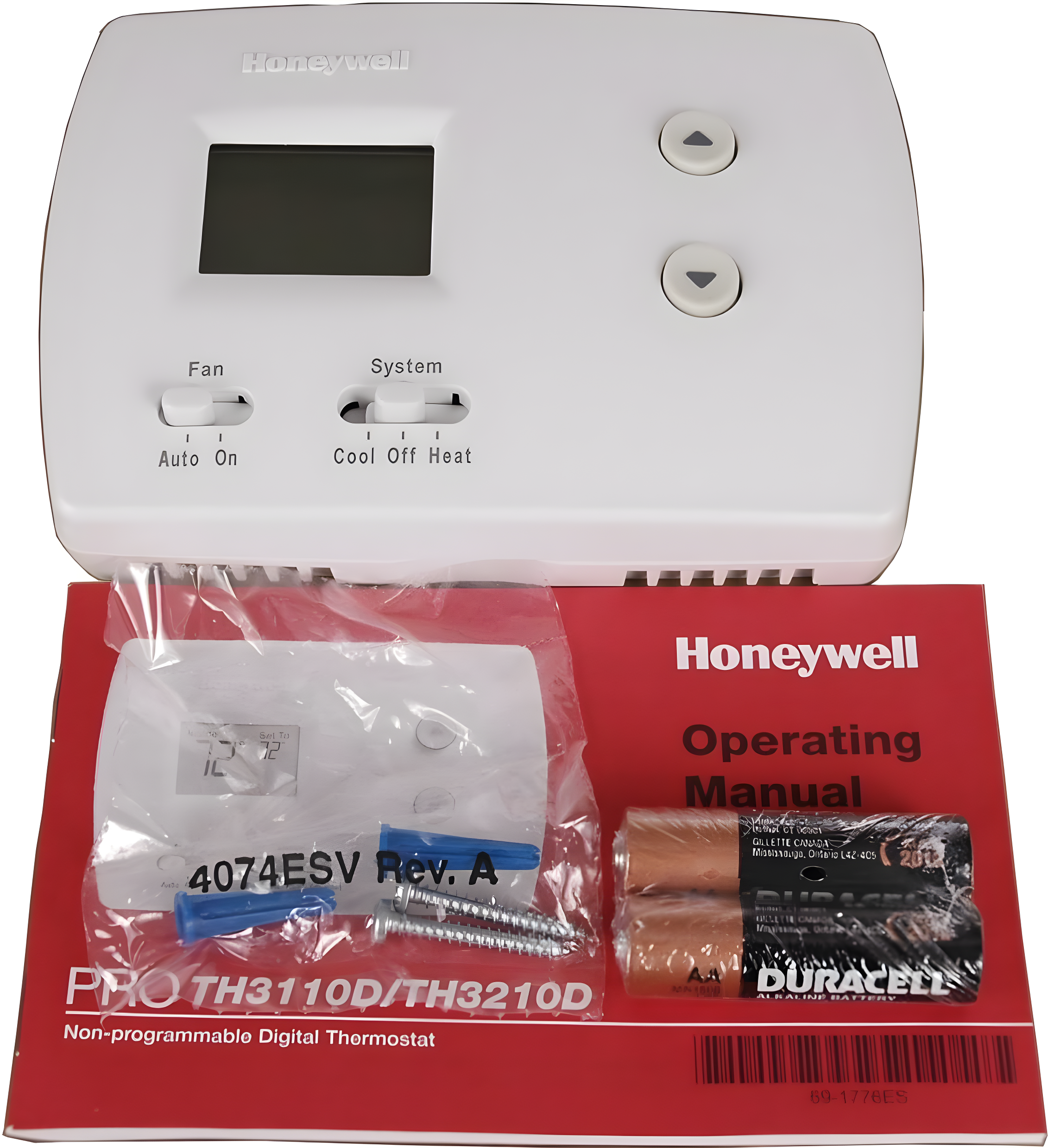 Honeywell TH3210D1004 Digital White Non-Programmable Thermostat