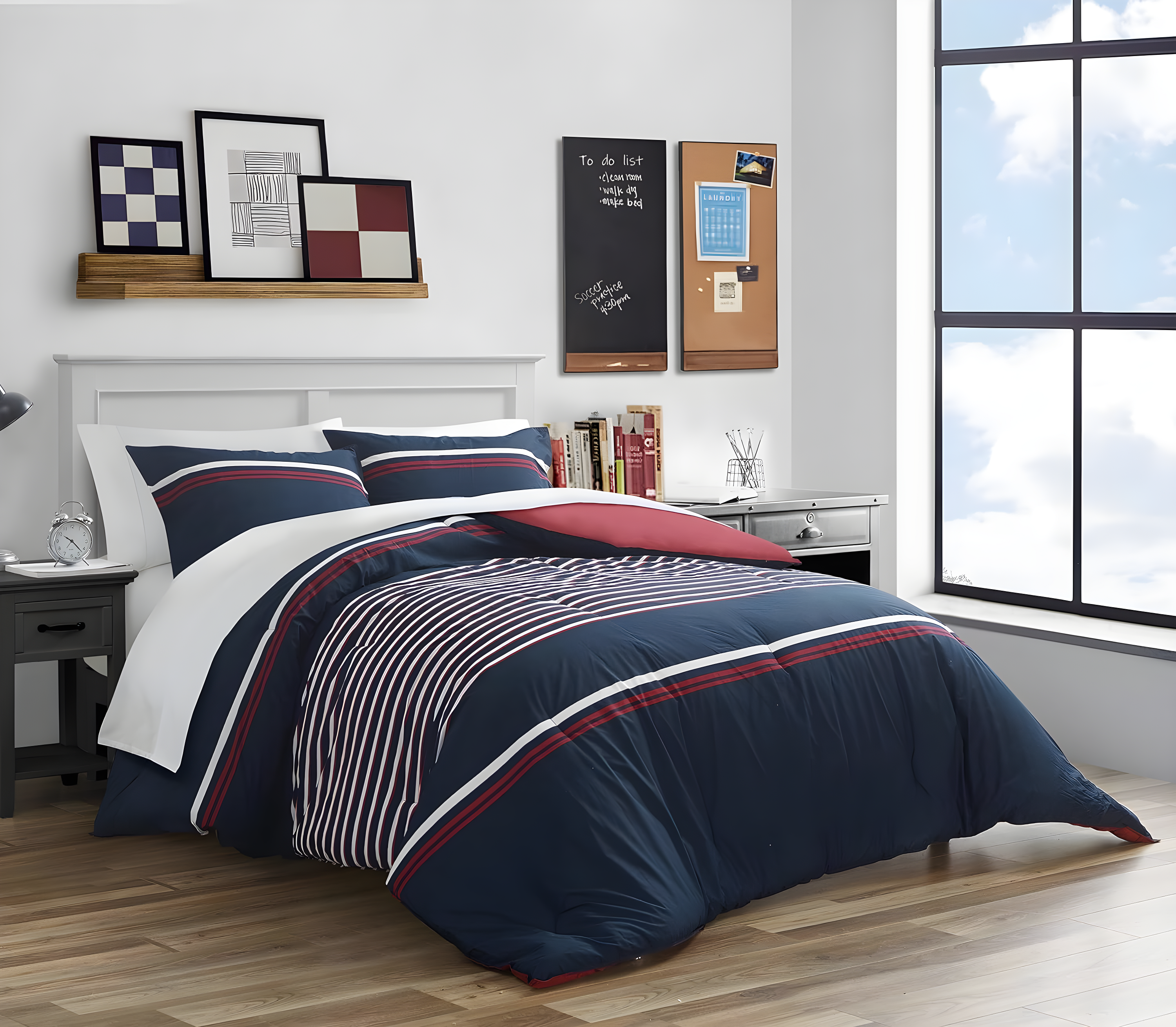 Nautica Mineola Cotton Navy Comforter Set
