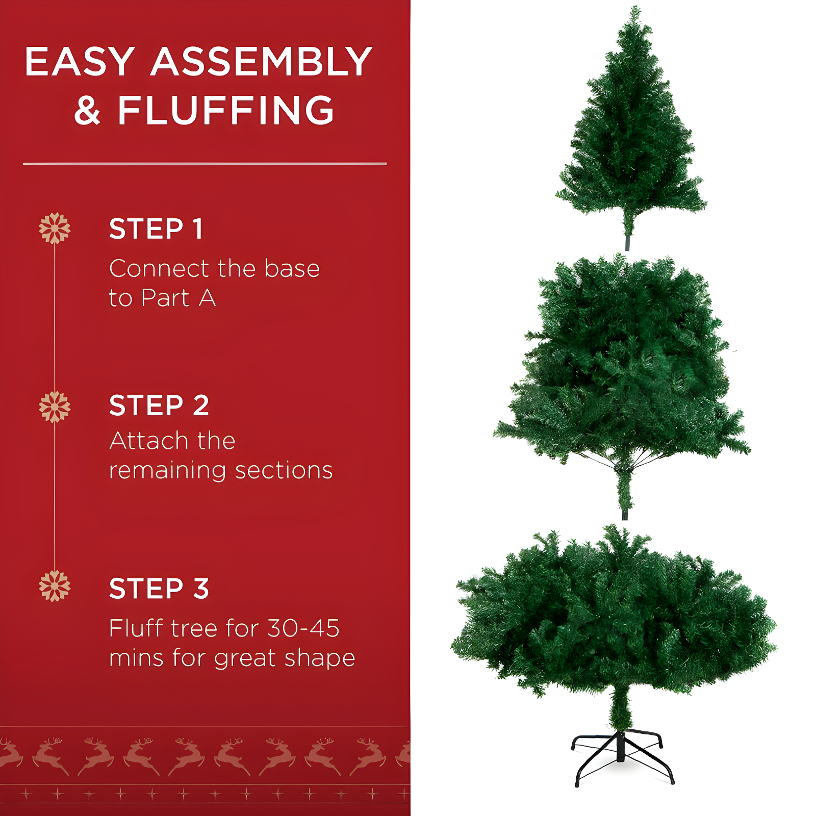 Best Choice Products 6ft Pre-Lit Premium Hinged Artificial Christmas Pine Tree w/ 1,000 Tips, 250 Lights, Metal Base