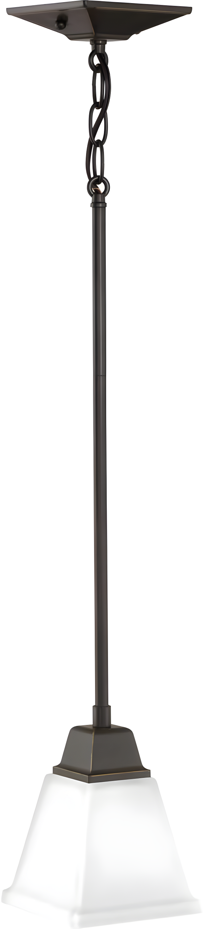 Progress Lighting, Clifton Heights, 1-Light Mini-Pendant, Antique Bronze, Etched Square Glass Shade